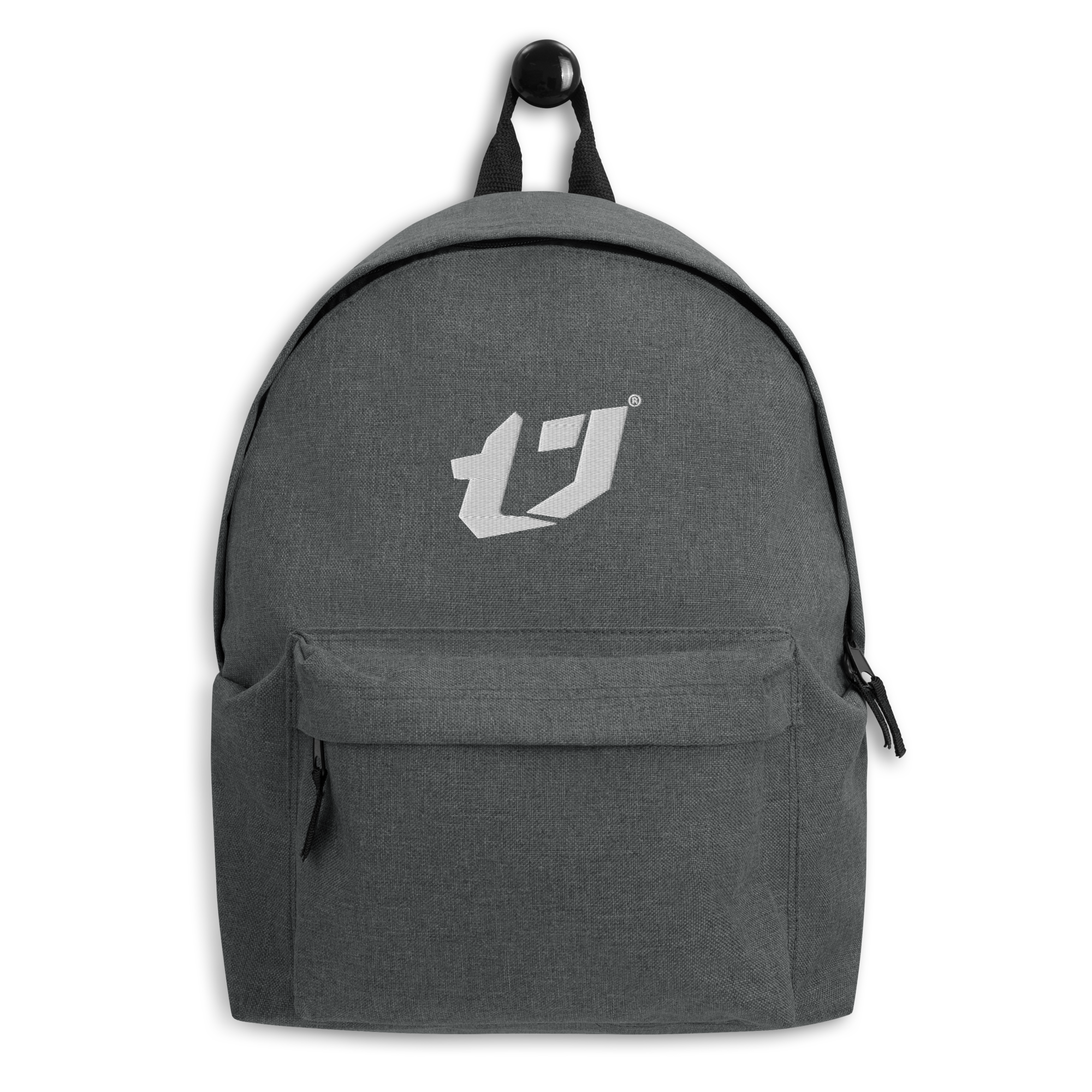 N'Trench Apparel White Logo Embroidered Backpack