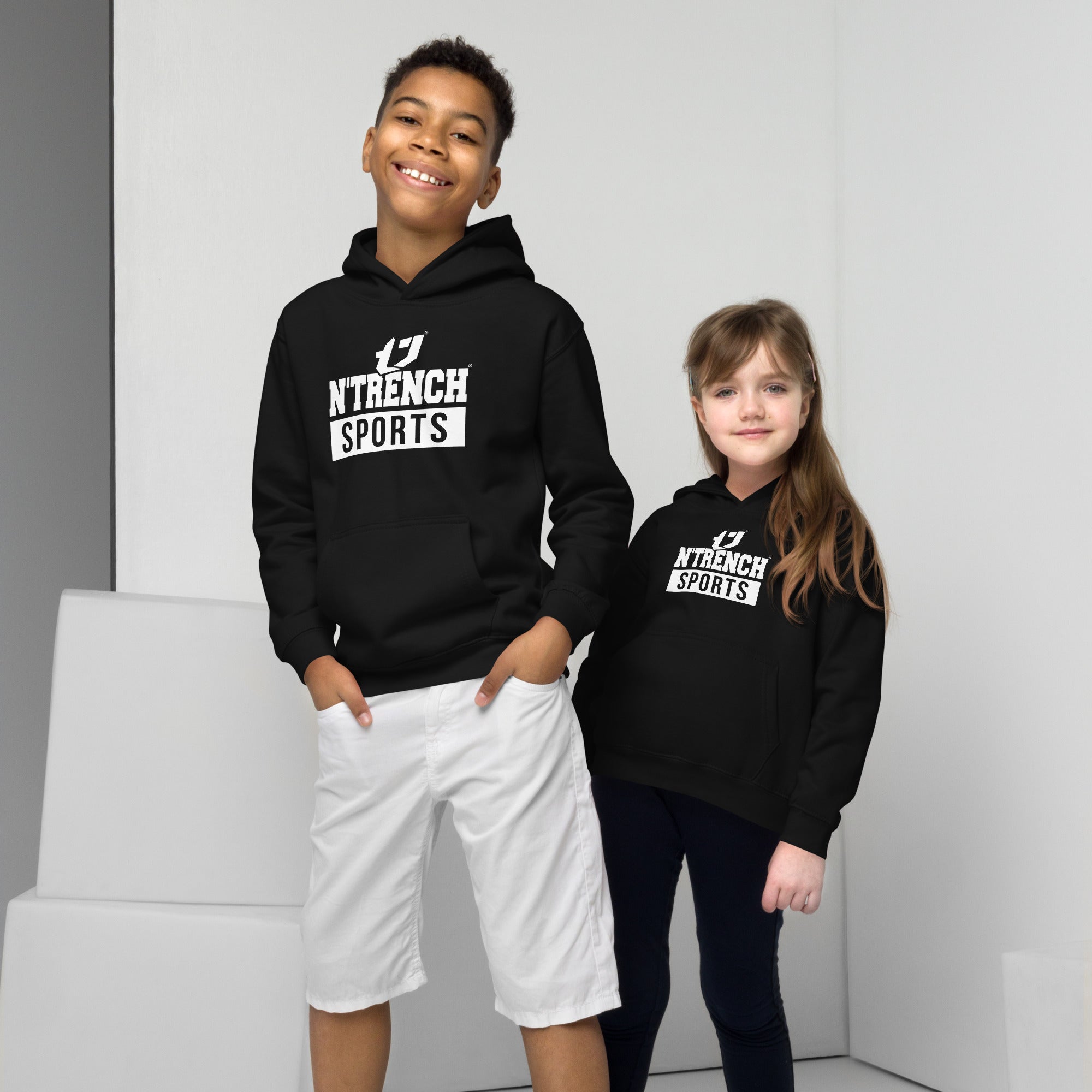 N'Trench White Font Kids Hoodie