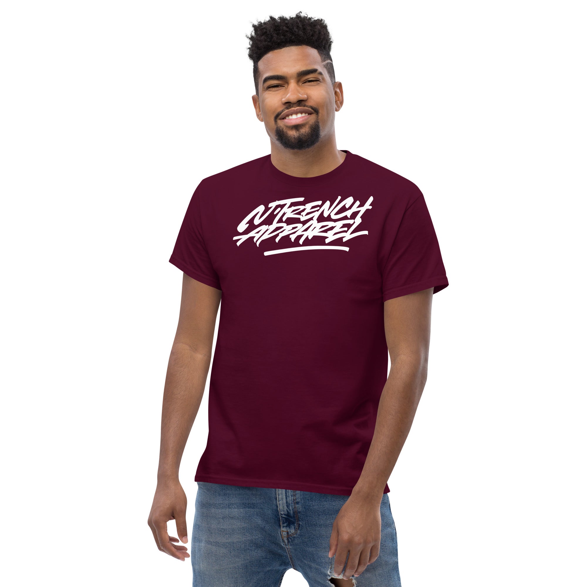 N'Trench White Lettering Men/Guys classic tee