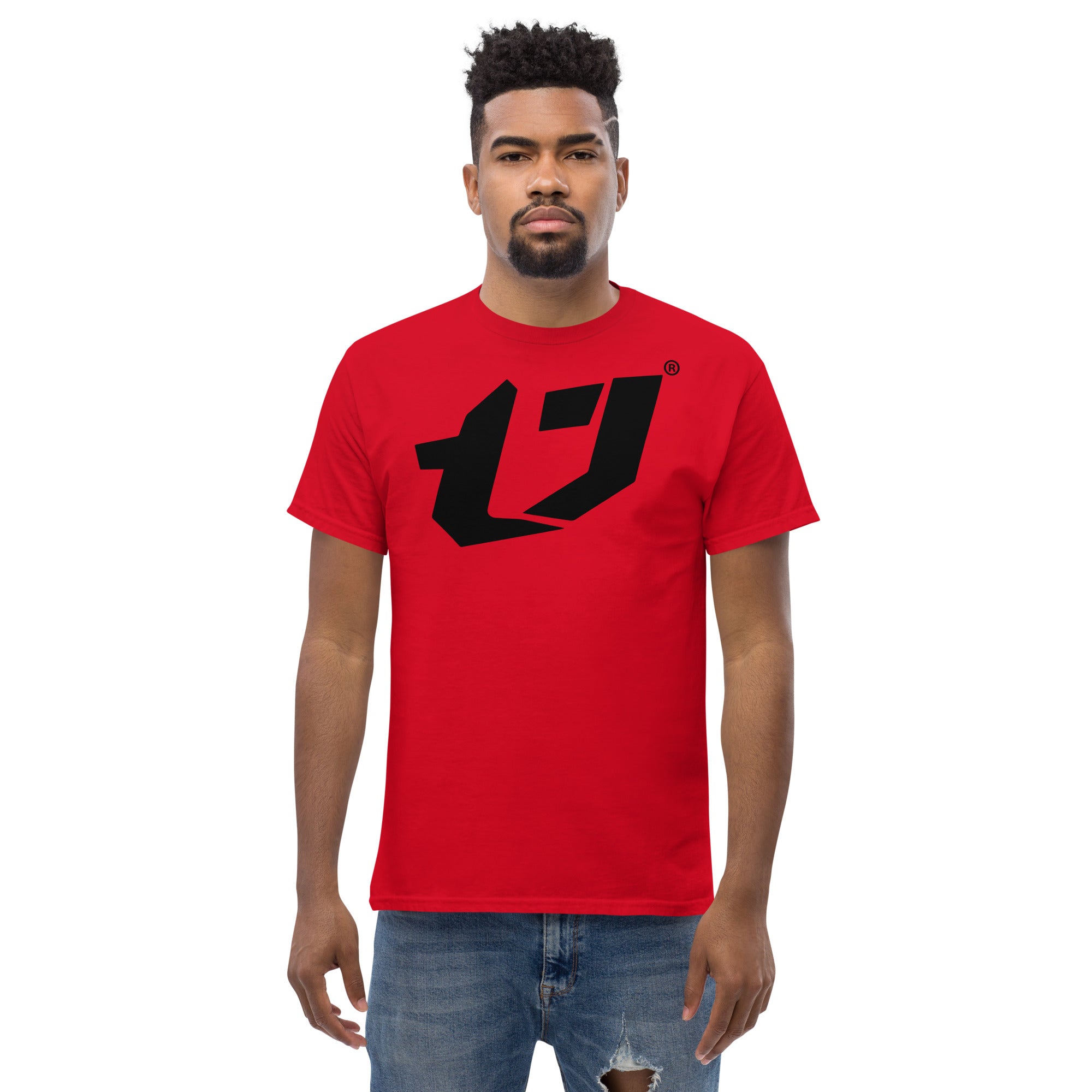 N'Trench Men/Guys Big Logo Black Premium Heavyweight Tee