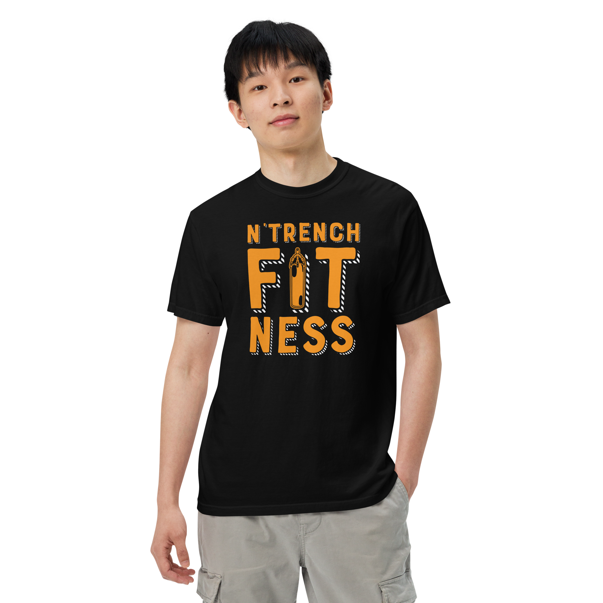 N'Trench Apparel Men/Guys Garment-Dyed Heavyweight T-Shirt