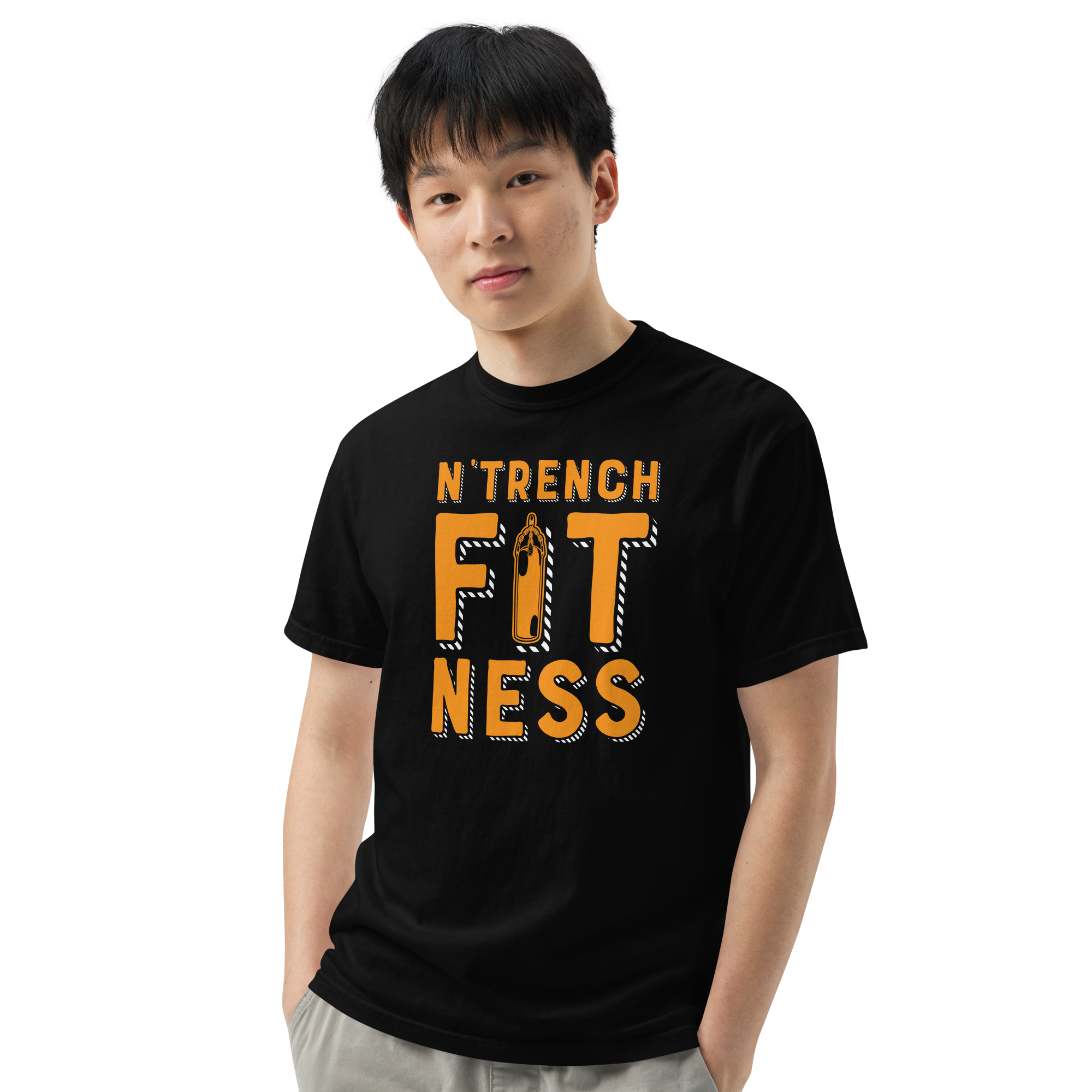 N'Trench Apparel Men/Guys garment-dyed heavyweight t-shirt