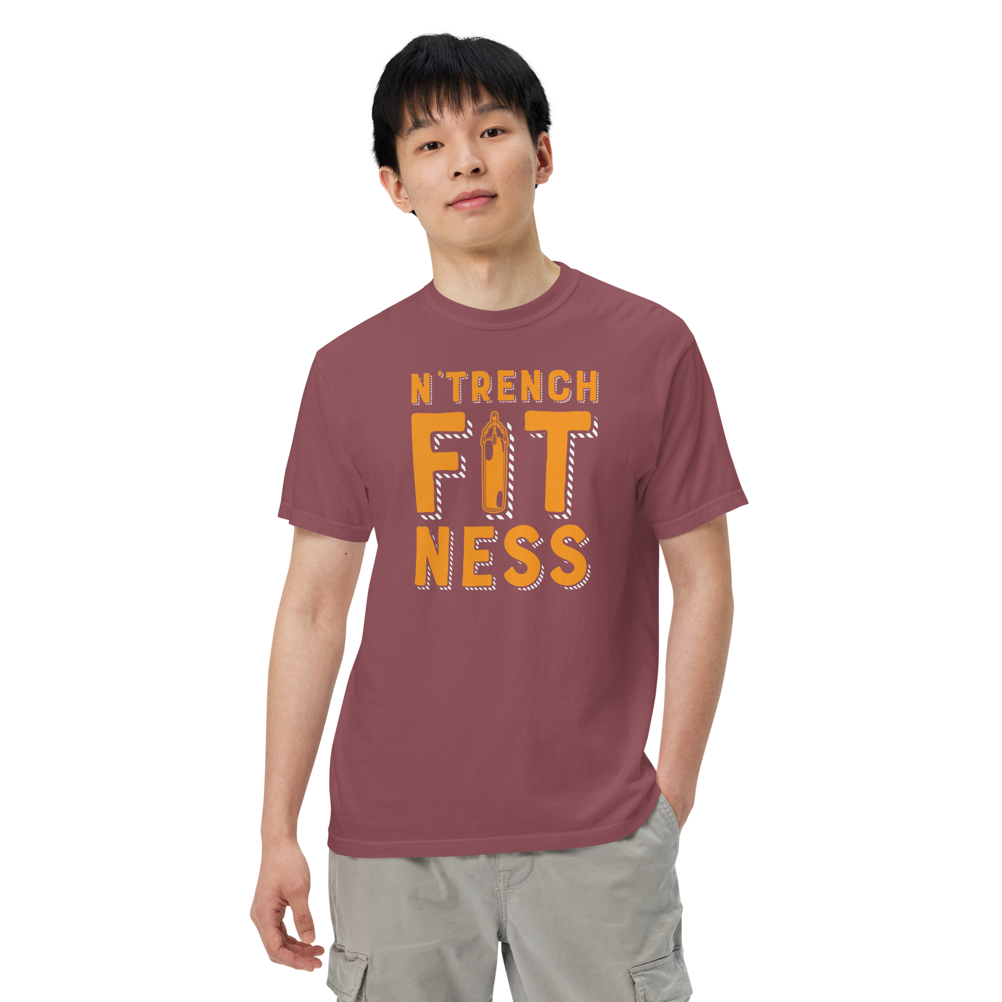 N'Trench Apparel Men/Guys Garment-Dyed Heavyweight T-Shirt