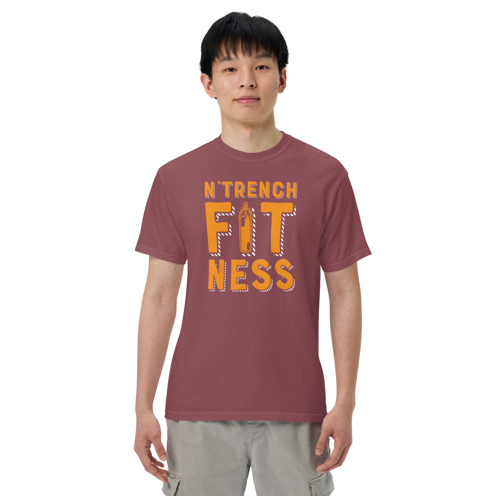 N'Trench Apparel Men/Guys Garment-Dyed Heavyweight T-Shirt