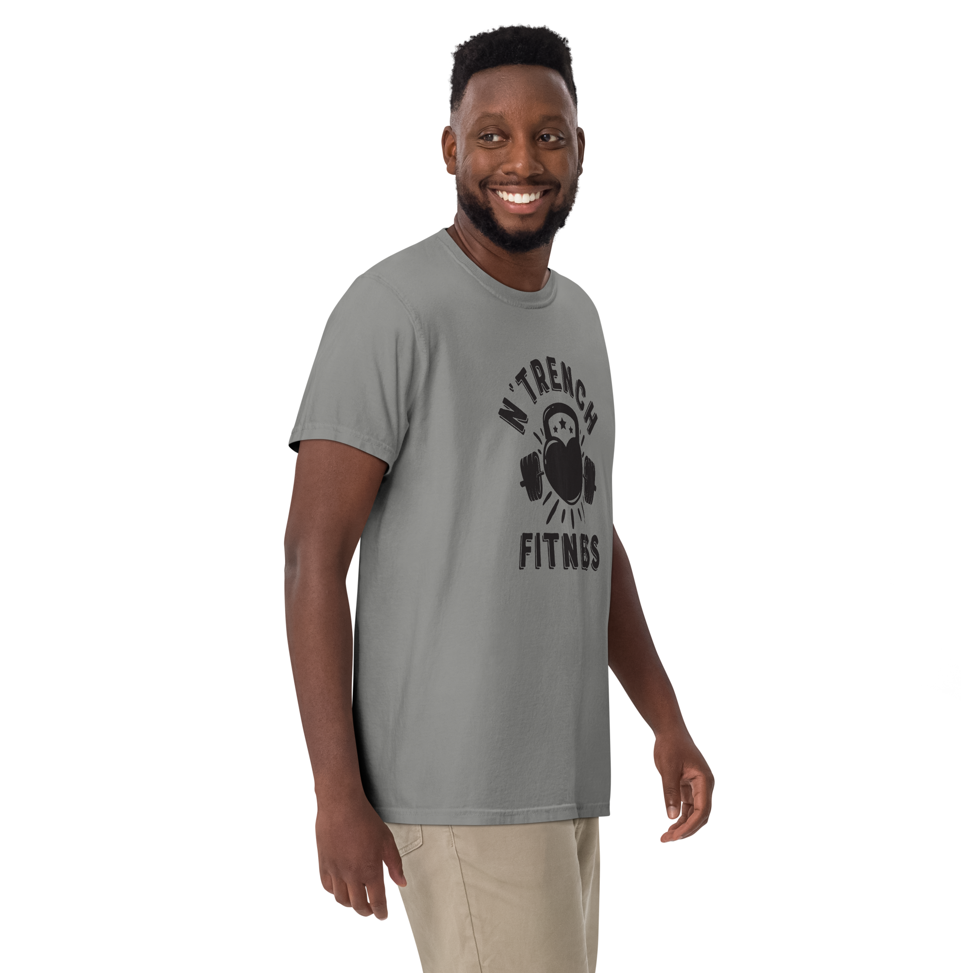 N'Trench Apparel Men/Guys Garment-Dyed Heavyweight T-Shirt