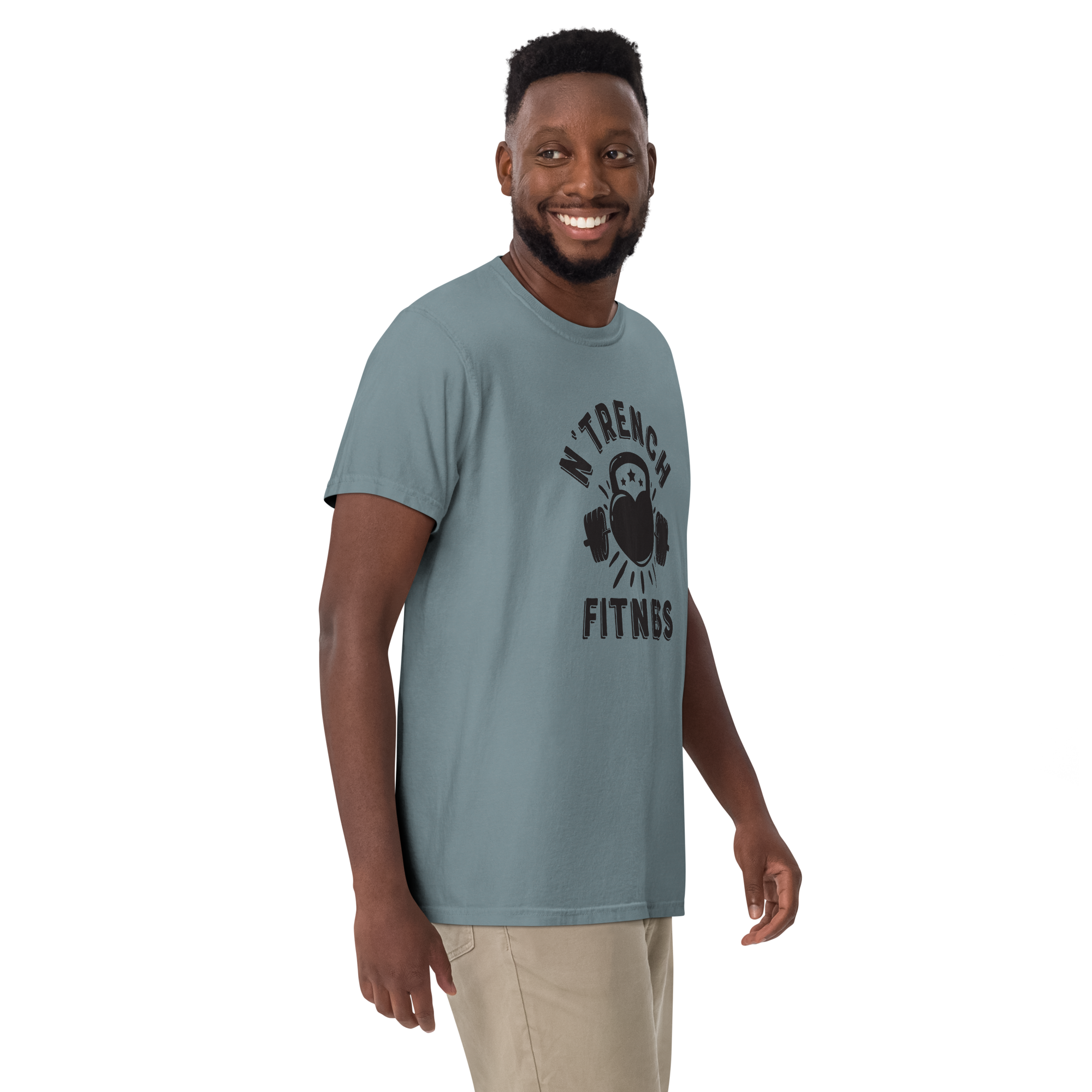 N'Trench Apparel Men/Guys Garment-Dyed Heavyweight T-Shirt