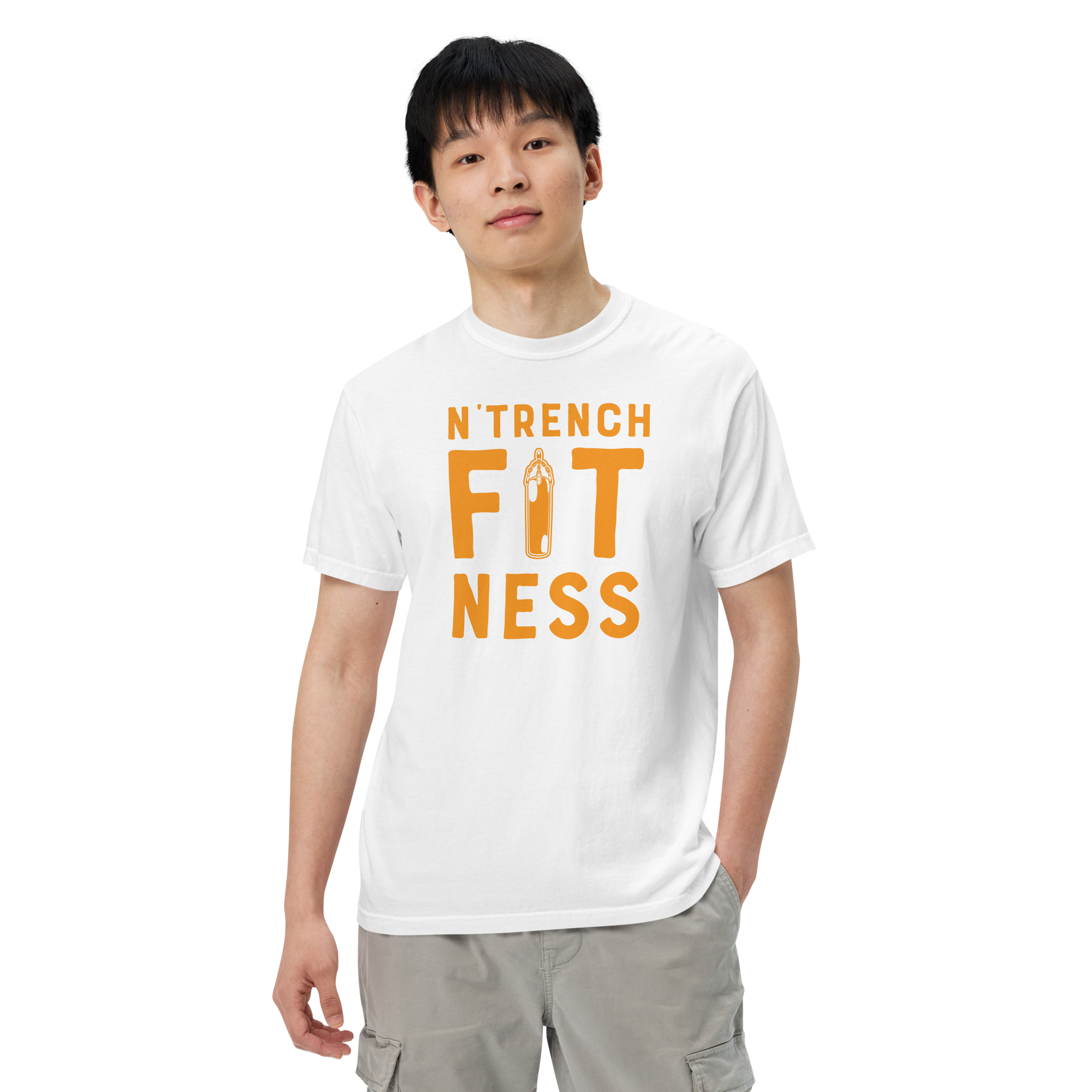 N'Trench Apparel Men/Guys Garment-Dyed Heavyweight T-Shirt