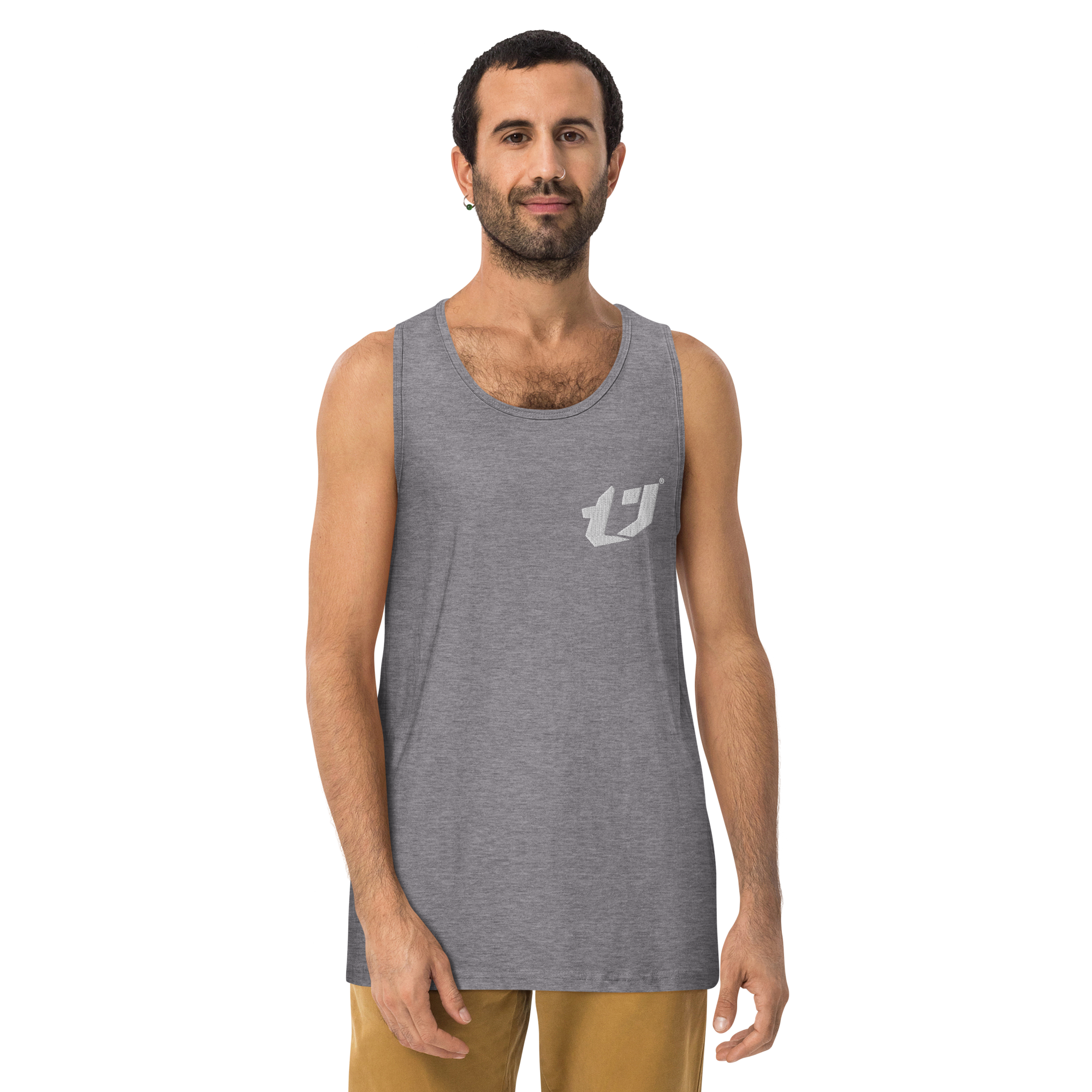 N'Trench Apparel White Logo Men/Guys premium tank top