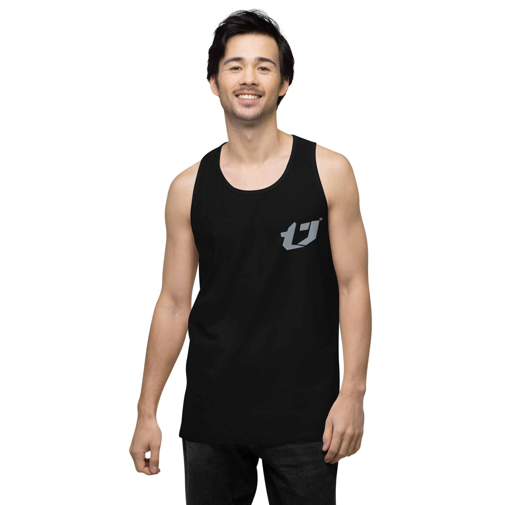N'Trench Apparel silver Logo Men/Guys premium tank top
