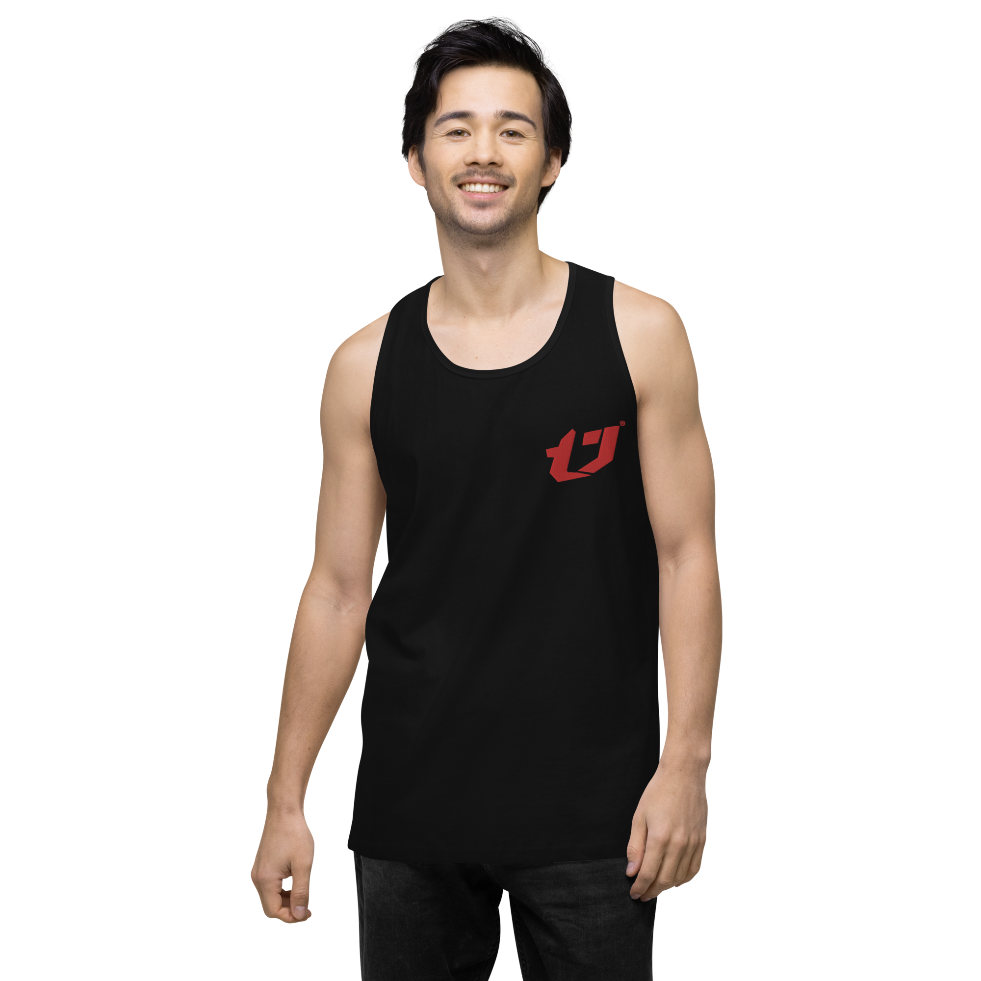 N'Trench Apparel Red Logo Men/Guys Premium Tank Top