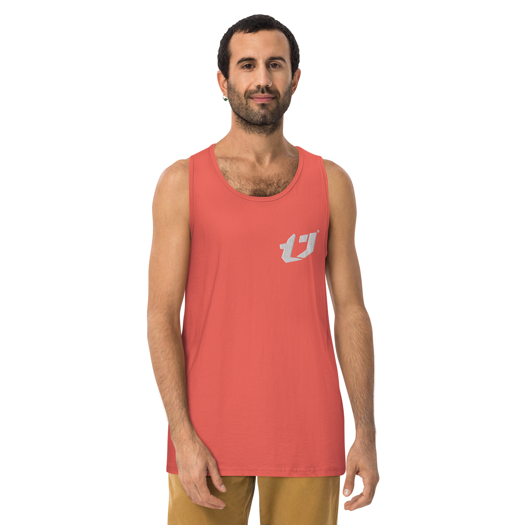N'Trench Apparel White Logo Men/Guys premium tank top