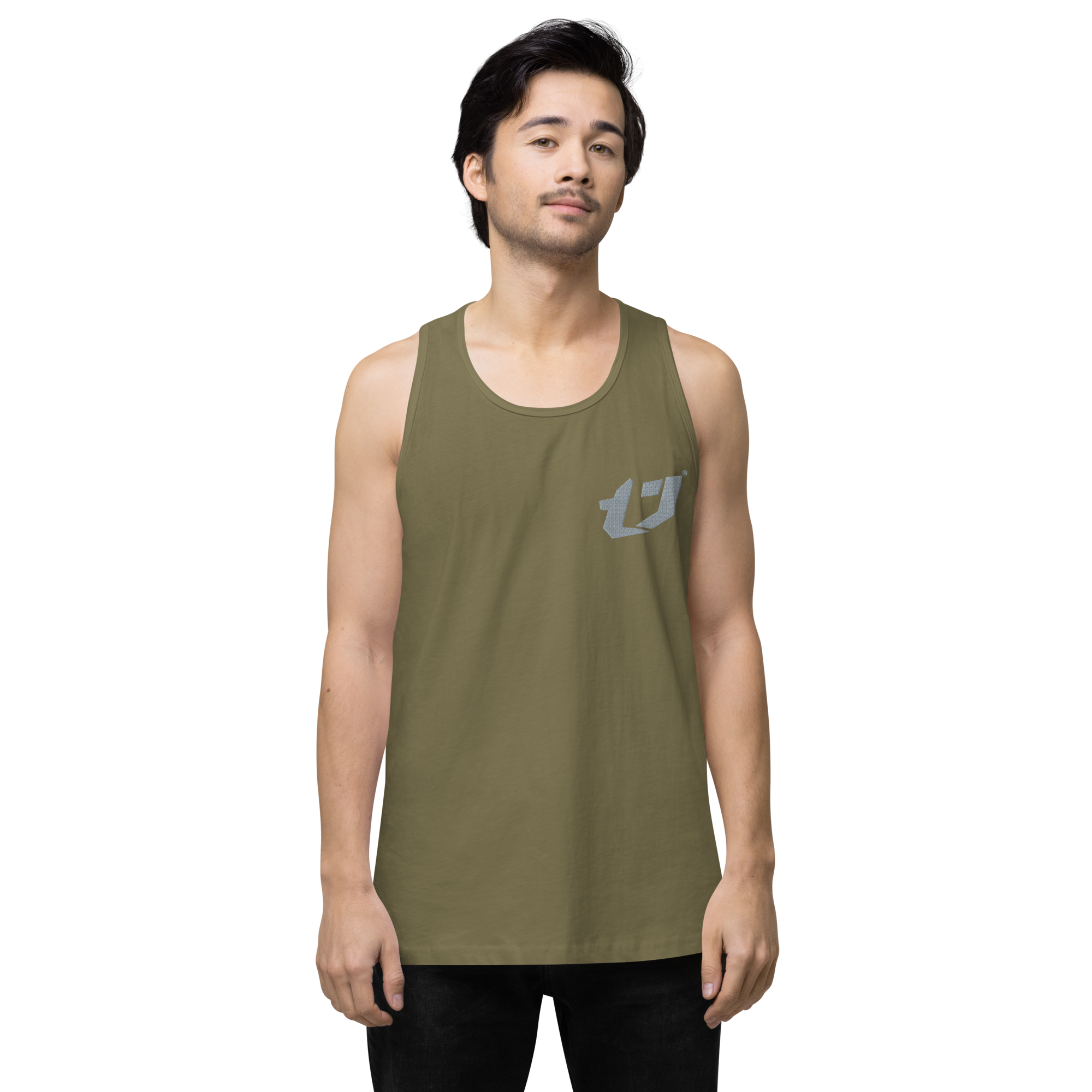 N'Trench Apparel silver Logo Men/Guys premium tank top