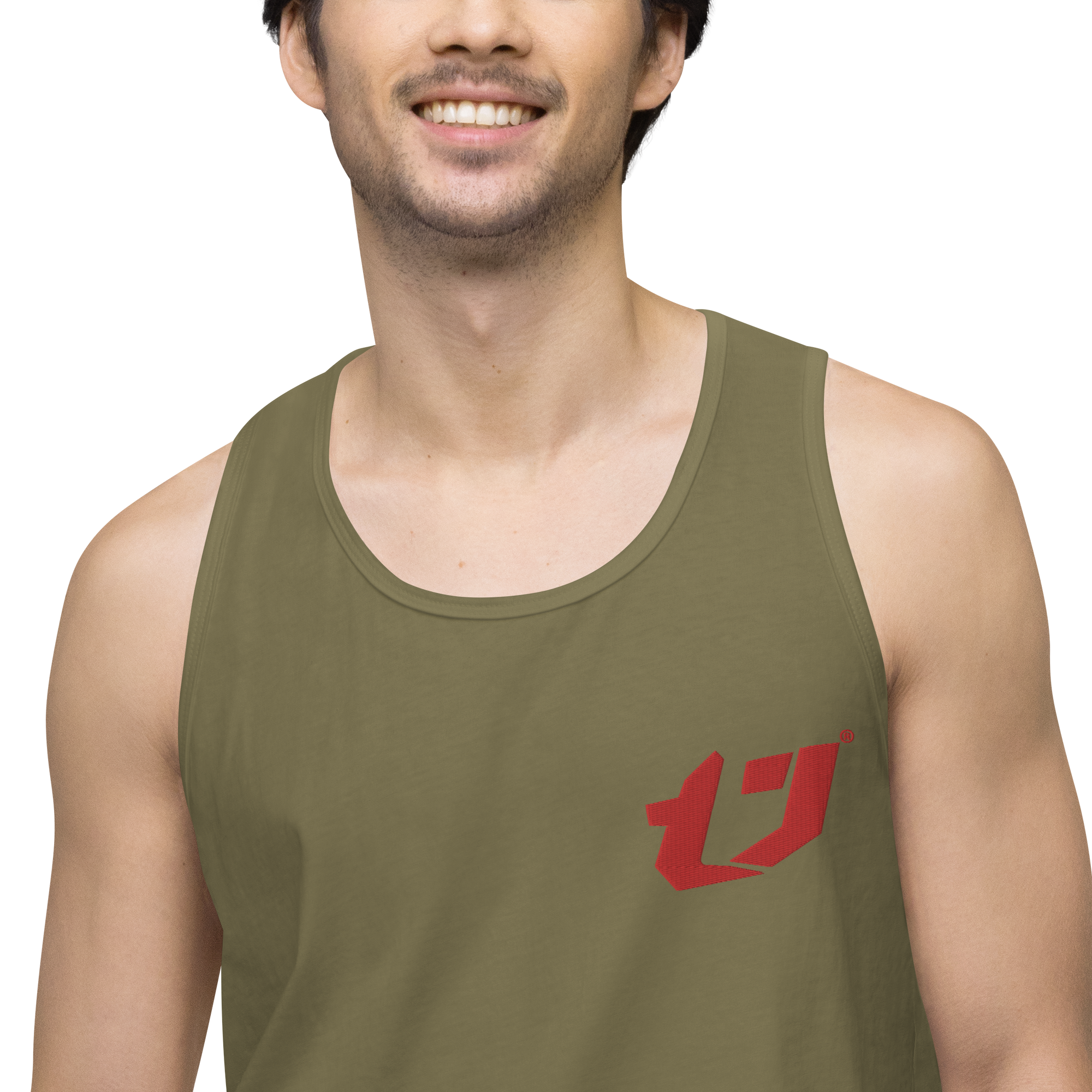 N'Trench Apparel Red Logo Men/Guys Premium Tank Top