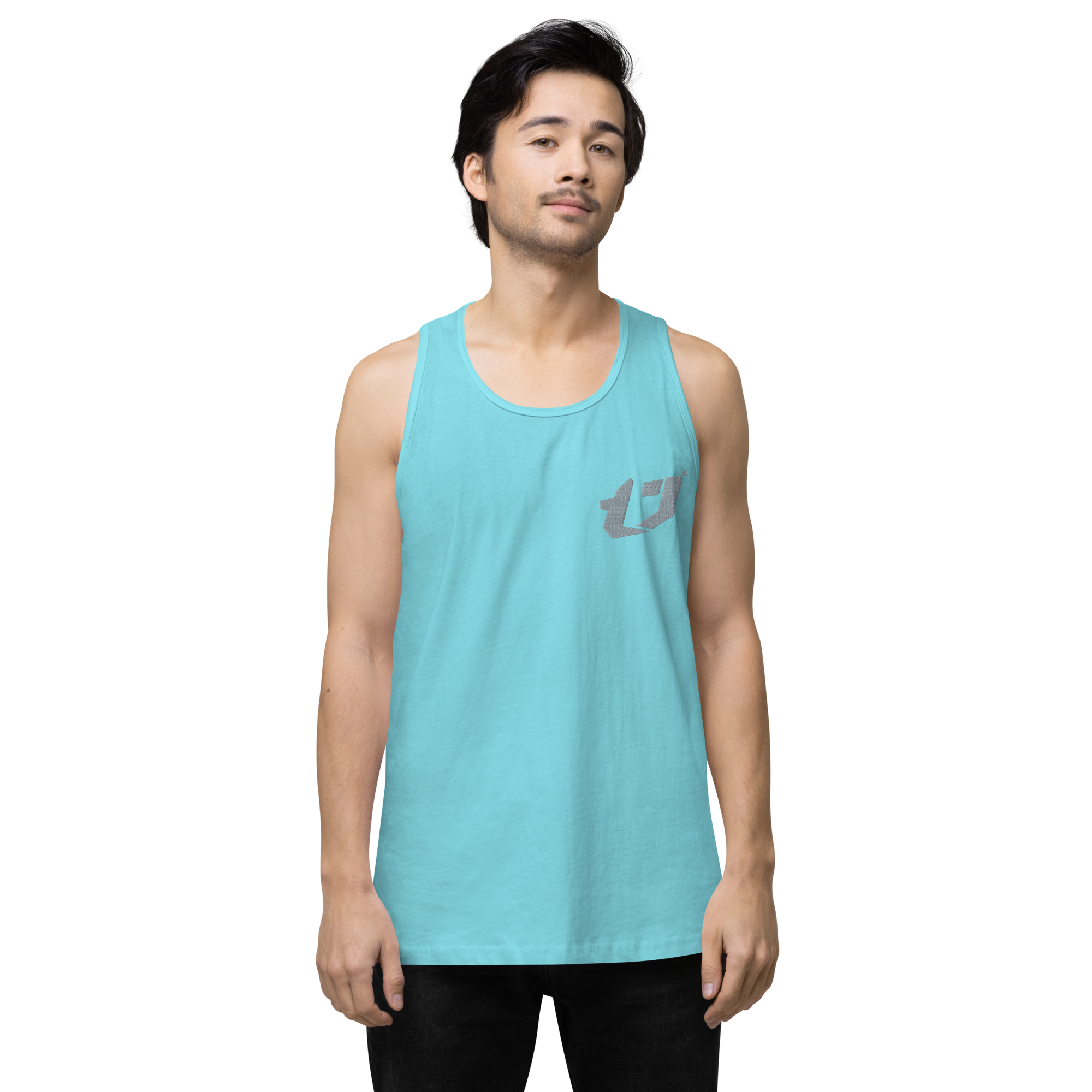N'Trench Apparel silver Logo Men/Guys premium tank top