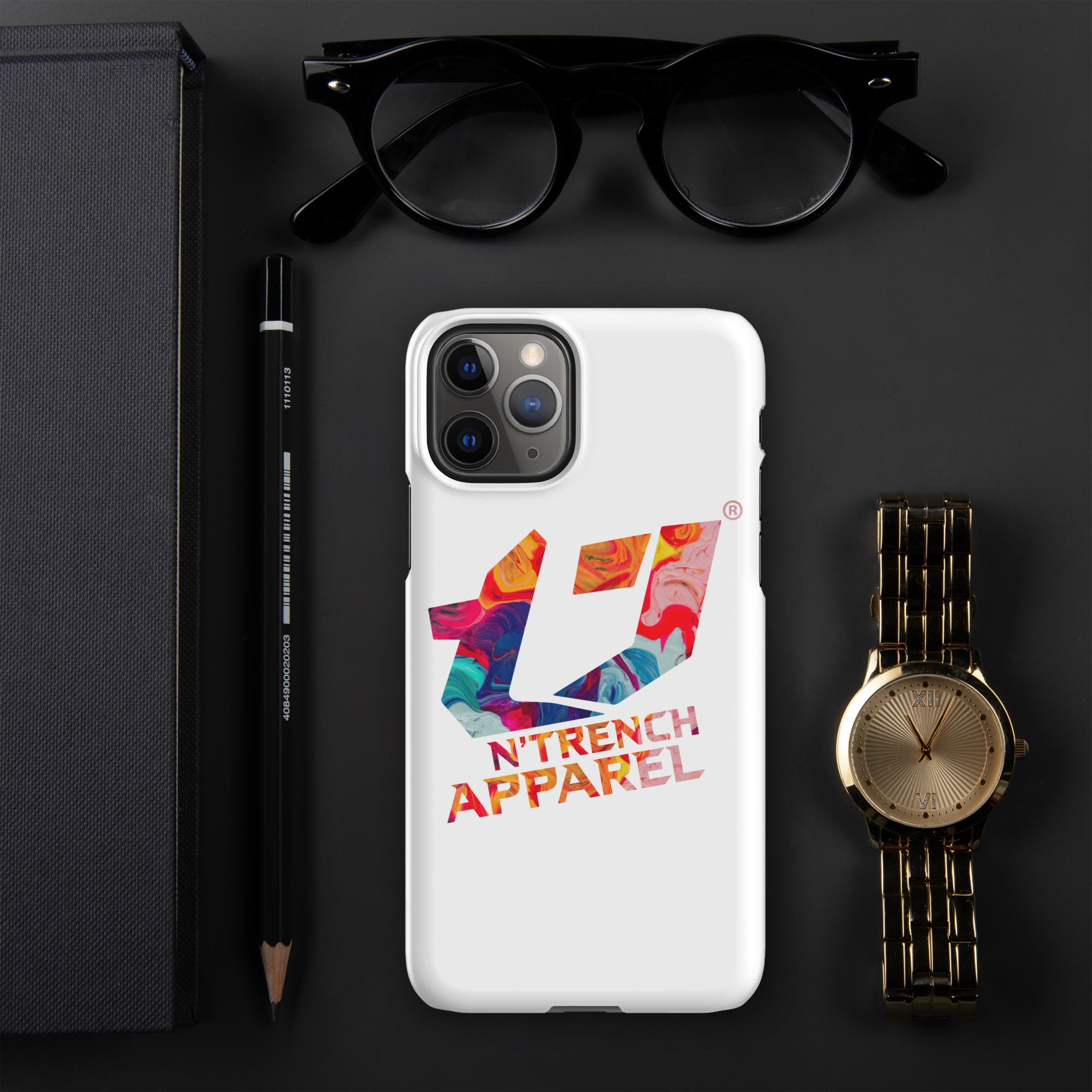 N'Trench Apparel Multi color logo Snap case for iPhone®
