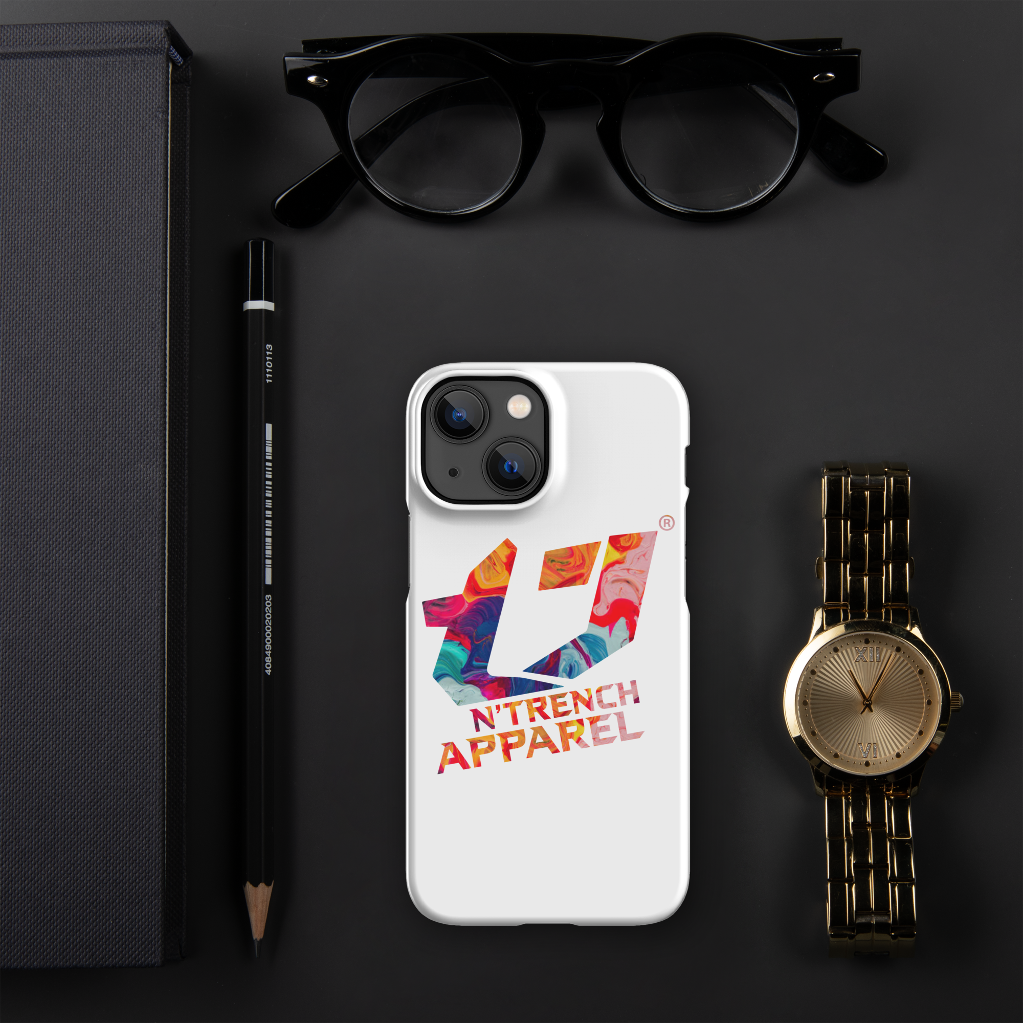 N'Trench Apparel Multi color logo Snap case for iPhone®