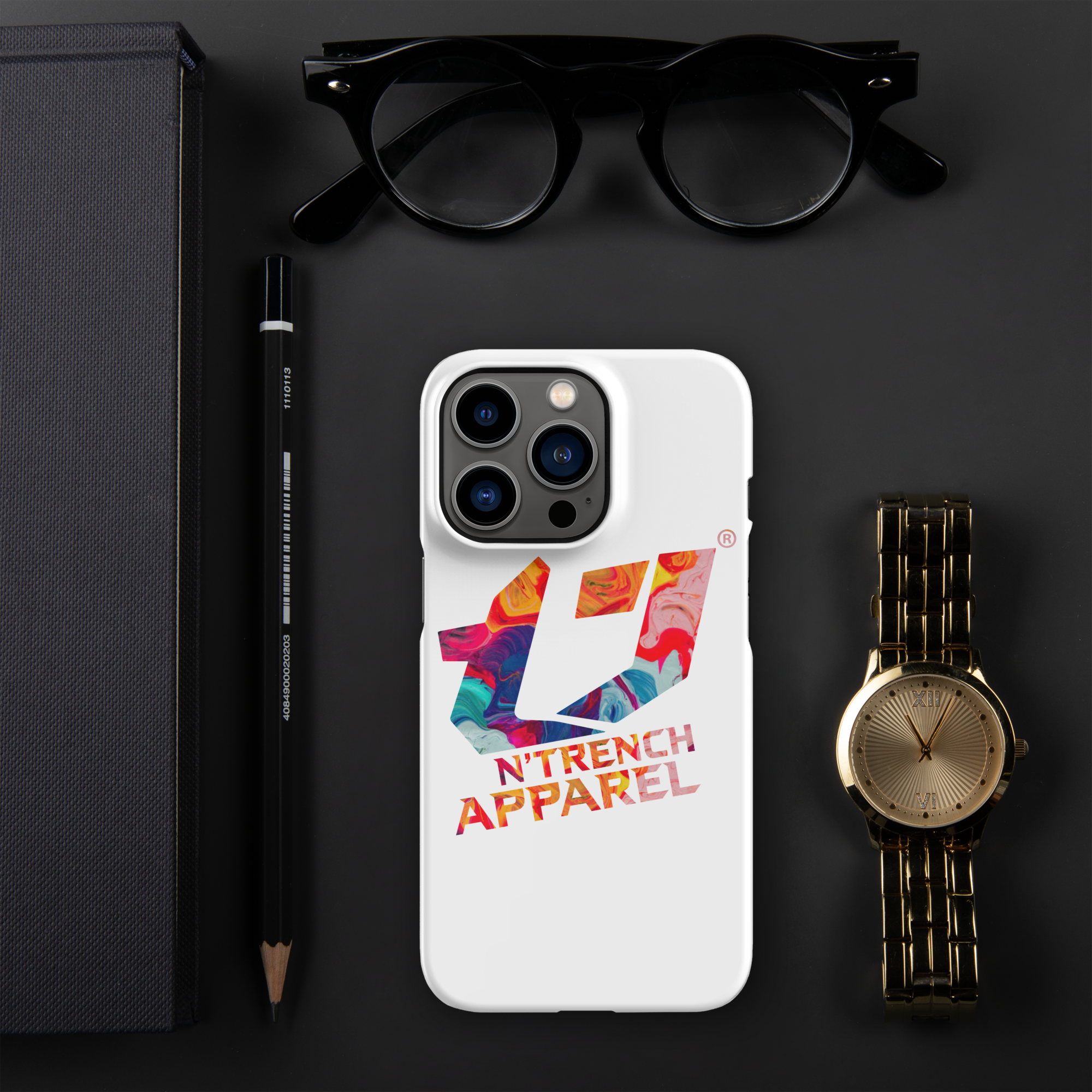 N'Trench Apparel Multi color logo Snap case for iPhone®
