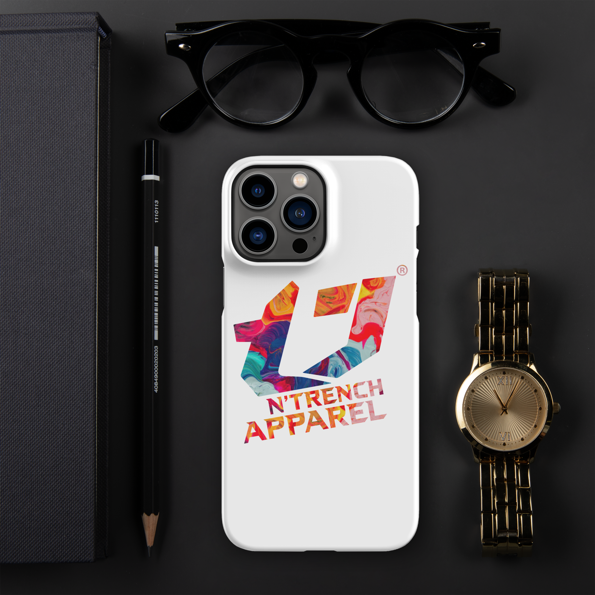 N'Trench Apparel Multi color logo Snap case for iPhone®
