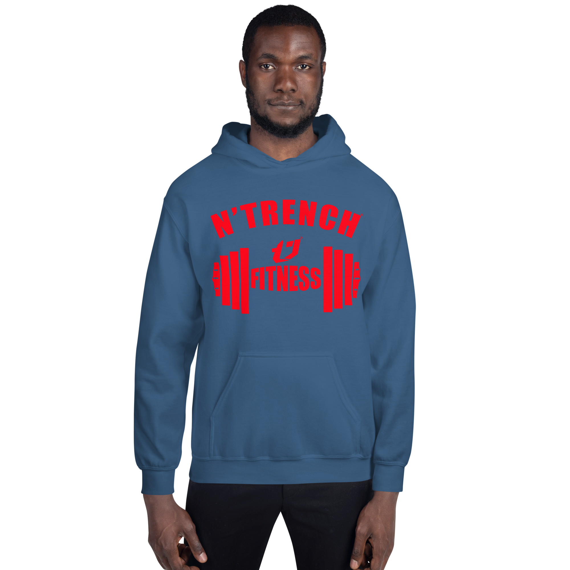 N'Trench Apparel Red Barbell Men/Guys Hoodie