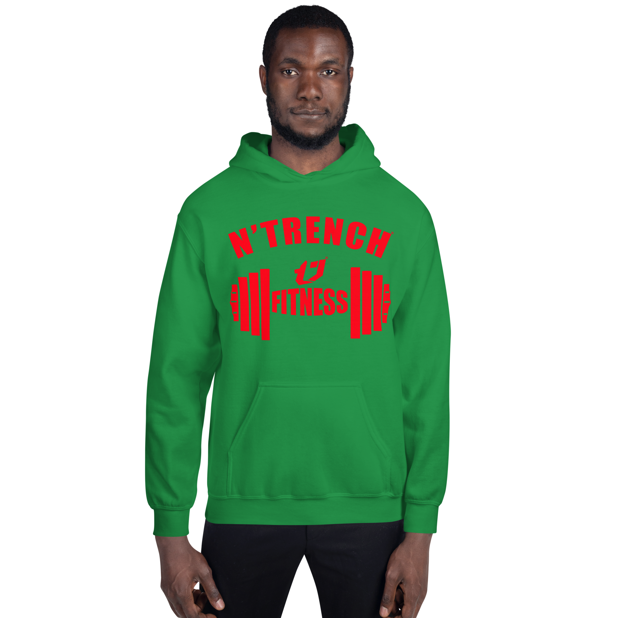 N'Trench Apparel Red Barbell Men/Guys Hoodie