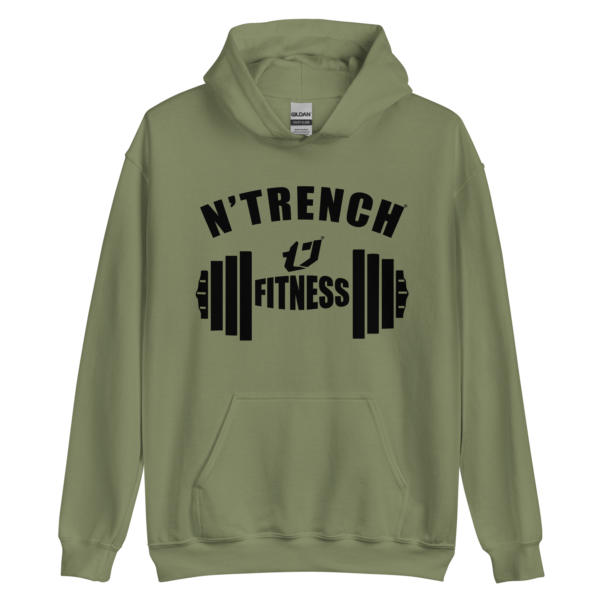 N'Trench Apparel Black Barbell Men/Guys Hoodie