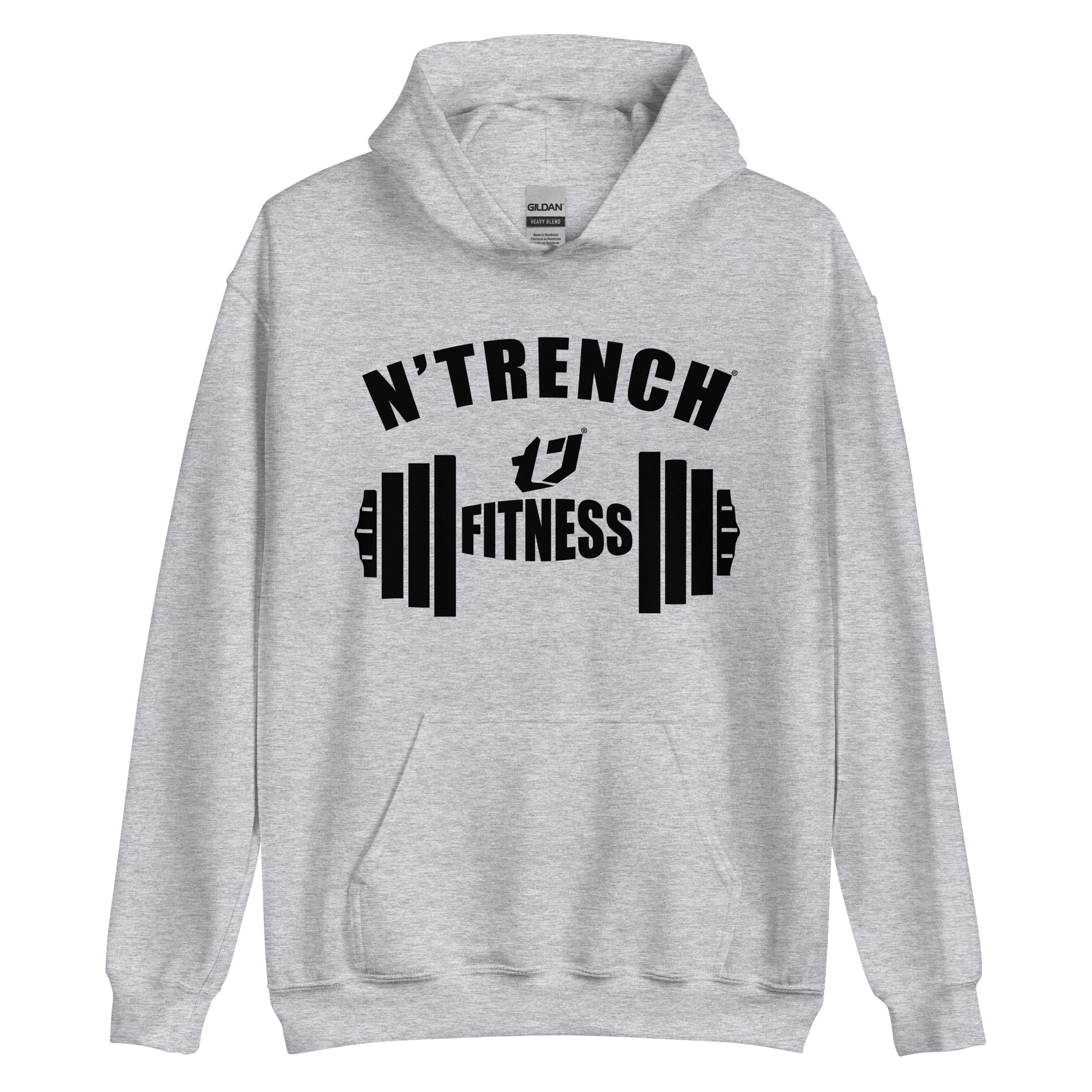 N'Trench Apparel Black Barbell Men/Guys Hoodie