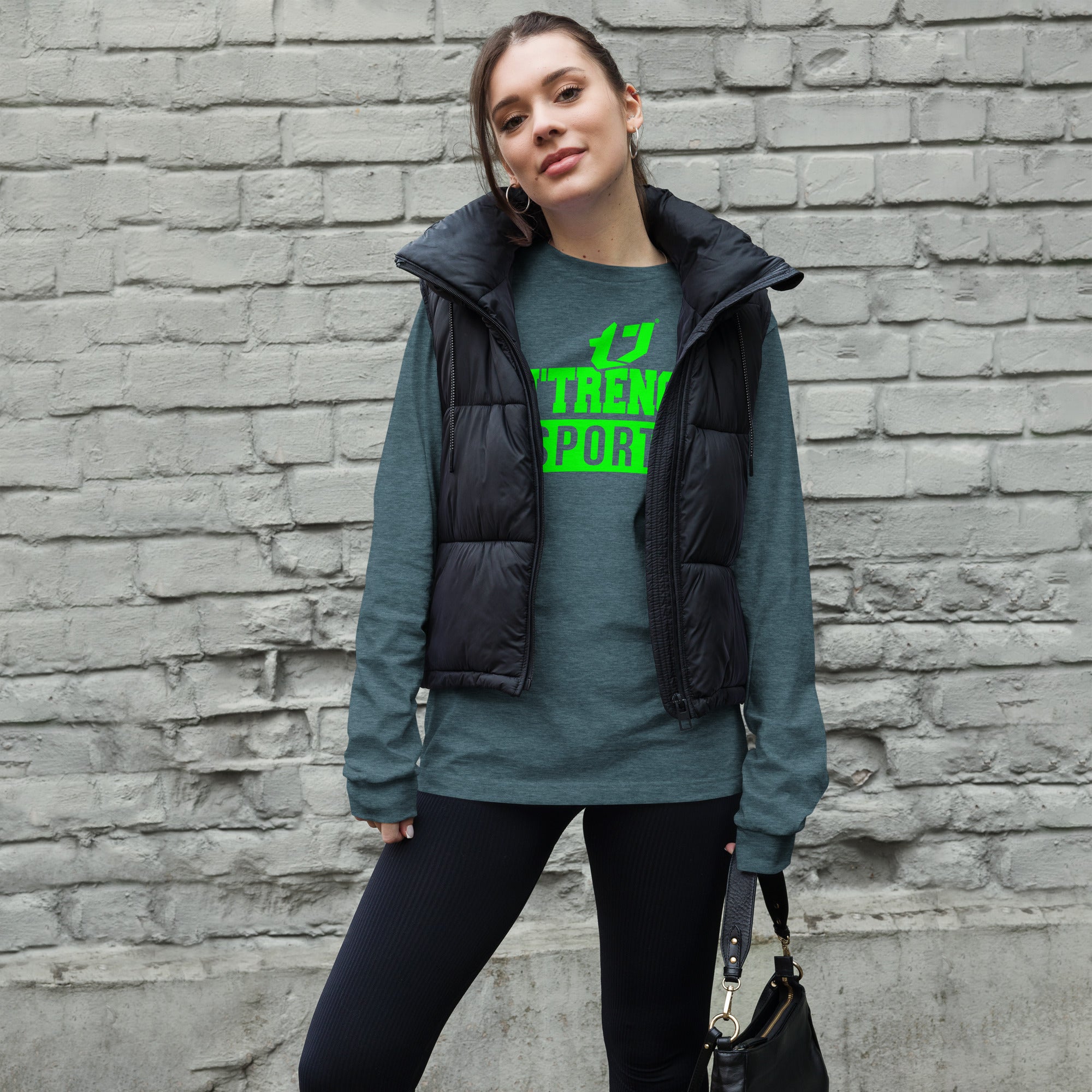 N'Trench Green Logo And Lettering Unisex Long Sleeve Tee