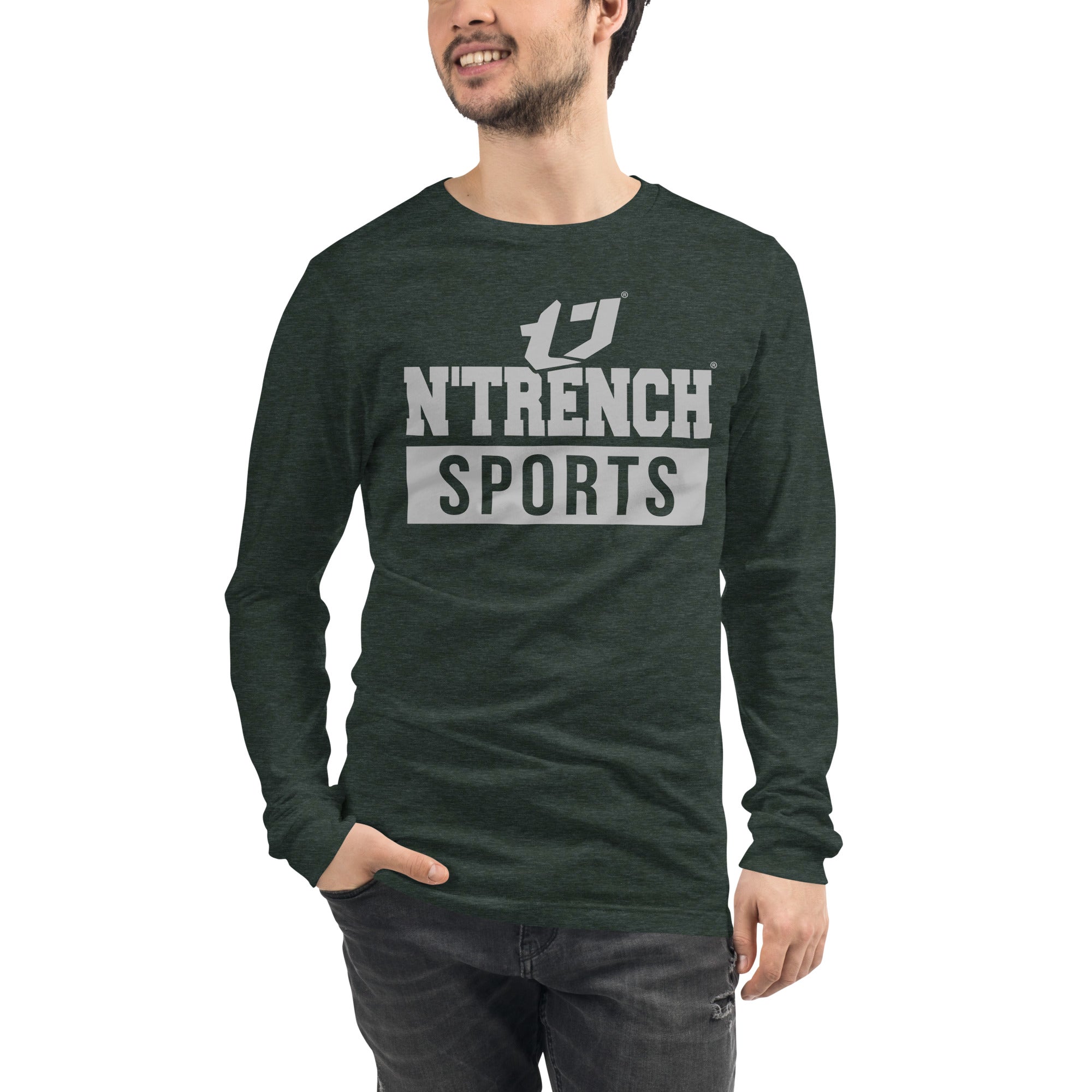 N'Trench Silver Logo And Lettering Unisex Long Sleeve Tee