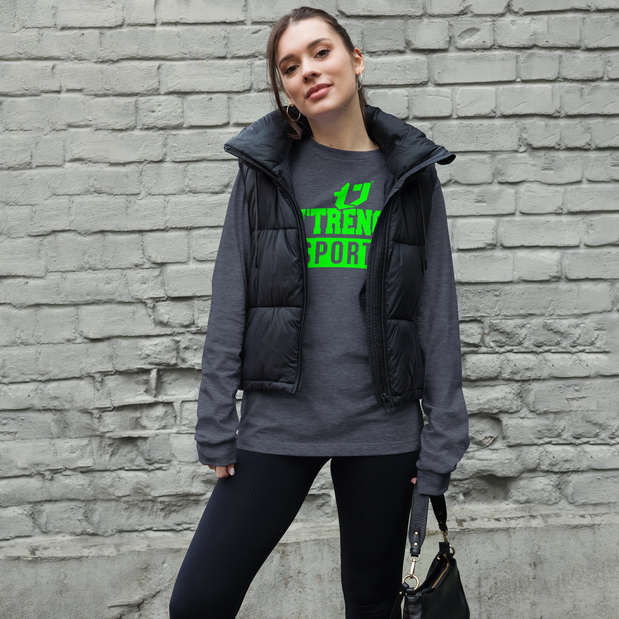 N'Trench Green Logo And Lettering Unisex Long Sleeve Tee