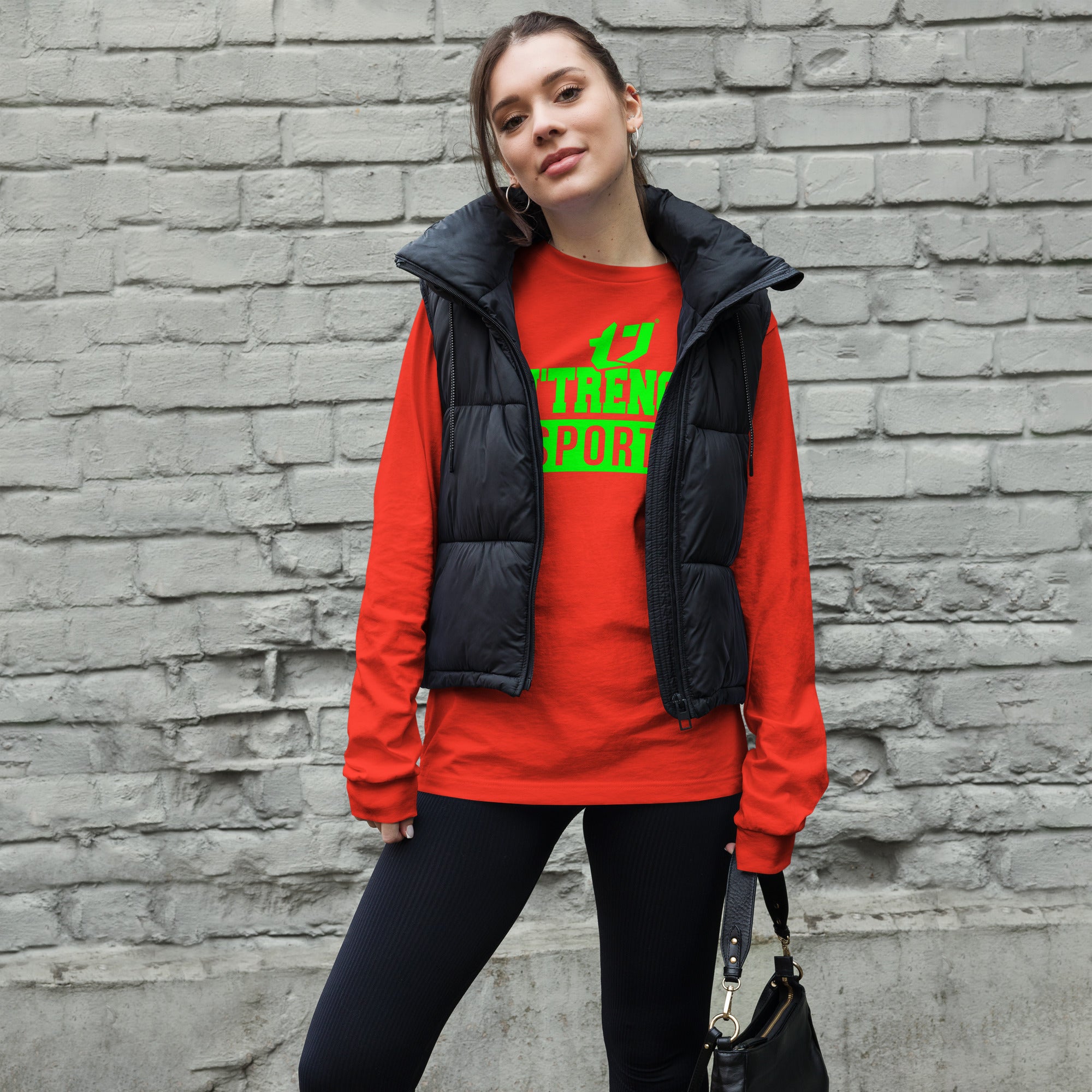 N'Trench Green Logo And Lettering Unisex Long Sleeve Tee
