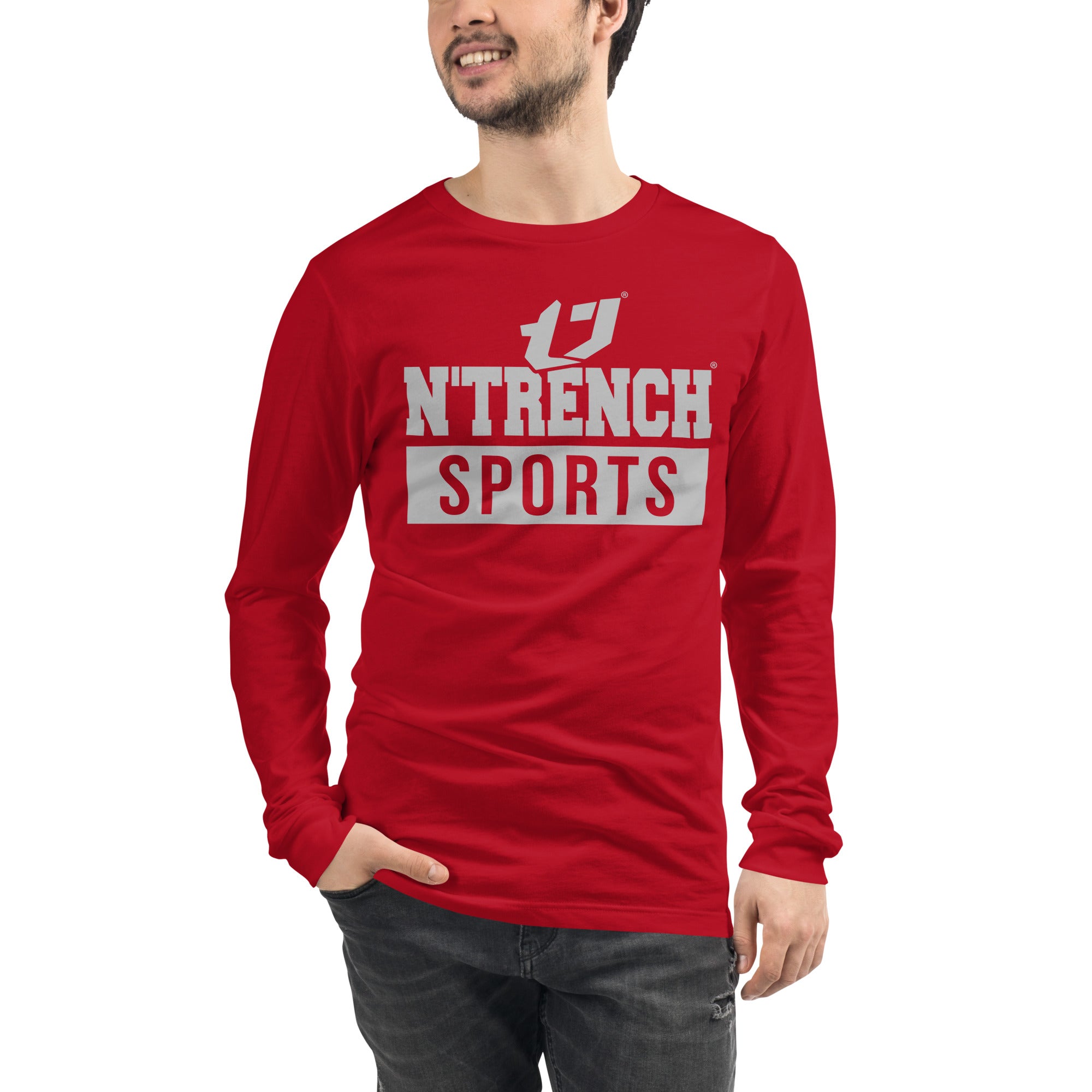 N'Trench Silver Logo And Lettering Unisex Long Sleeve Tee
