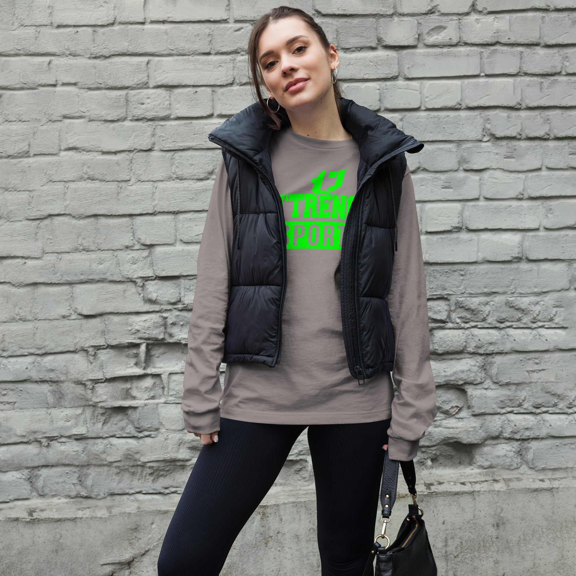 N'Trench Green Logo and Lettering Unisex Long Sleeve Tee