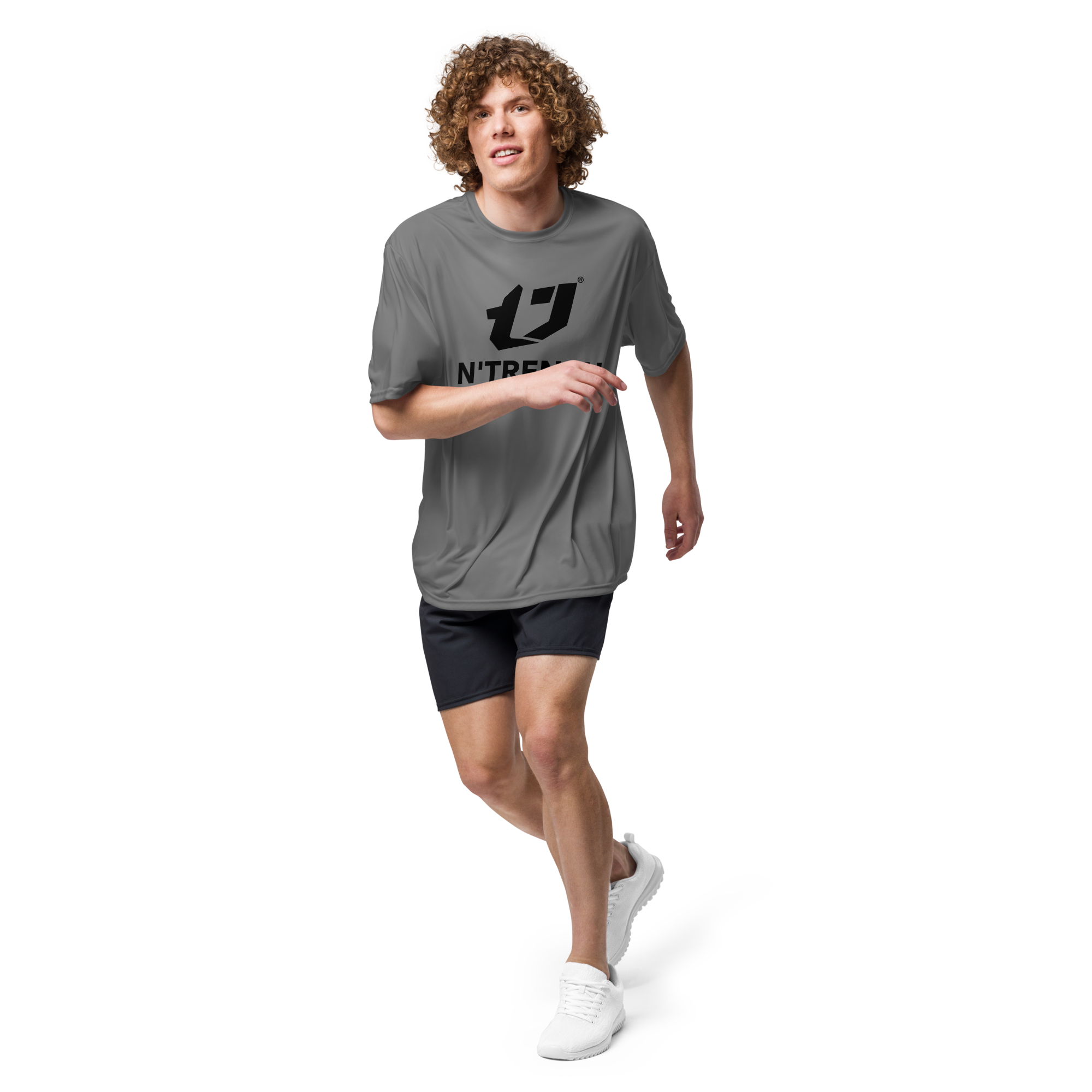 N'Trench Apparel Black Lettering unisex performance crew neck t-shirt 1