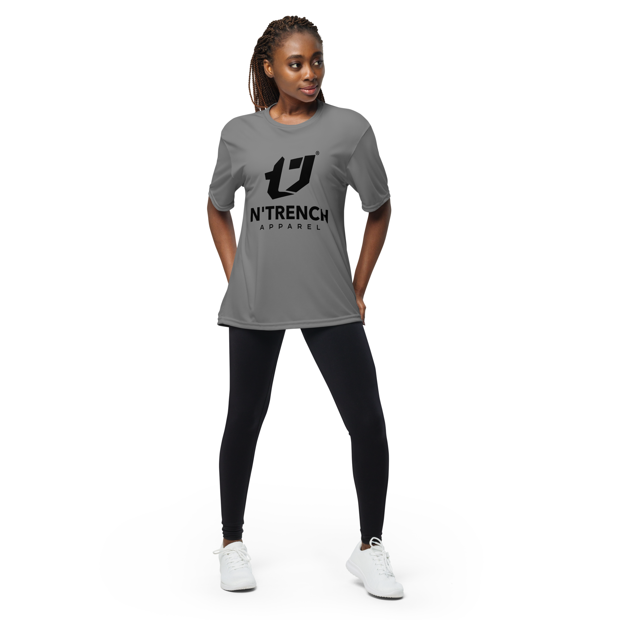 N'Trench Apparel Black Lettering unisex performance crew neck t-shirt 2