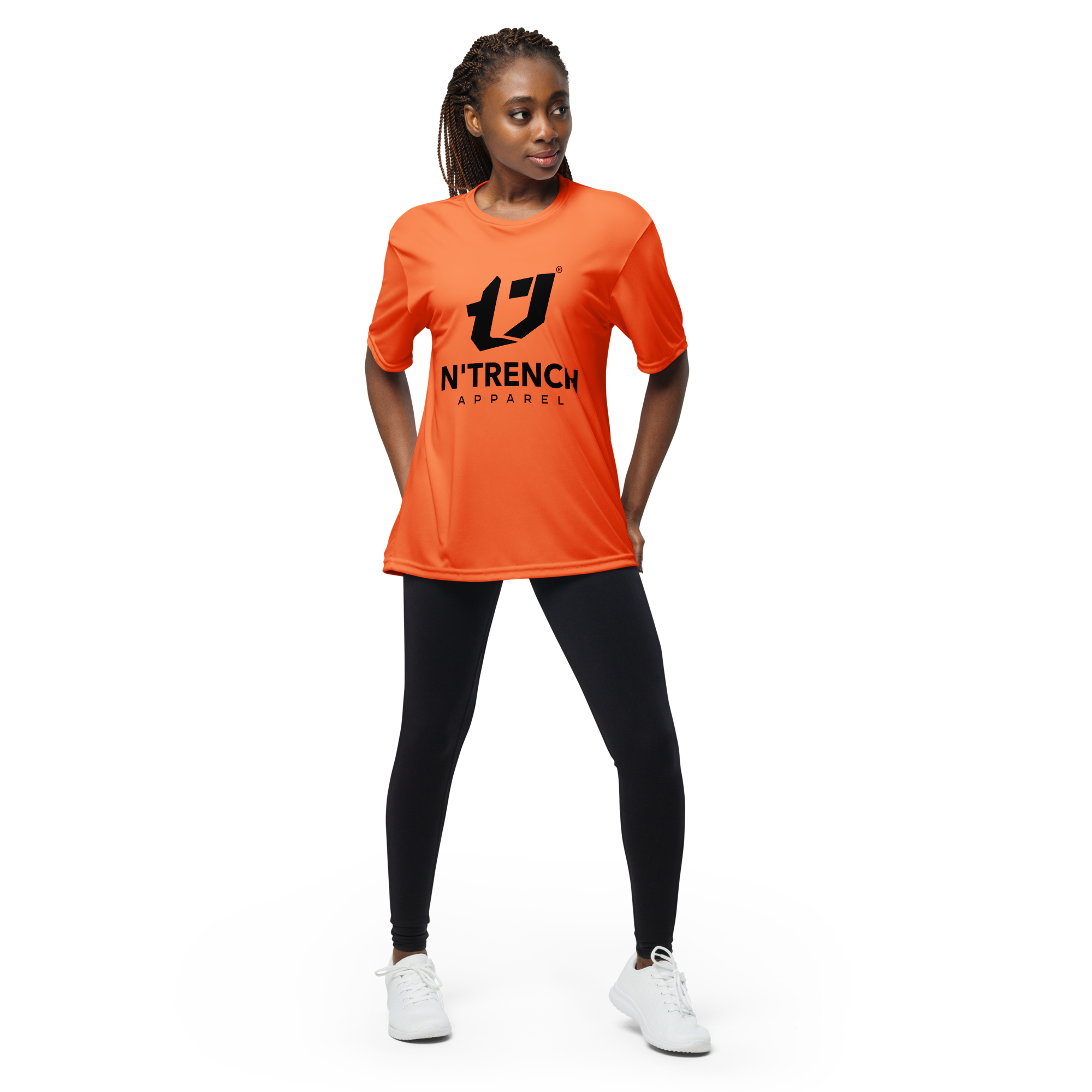 N'Trench Apparel Black Lettering unisex performance crew neck t-shirt 2