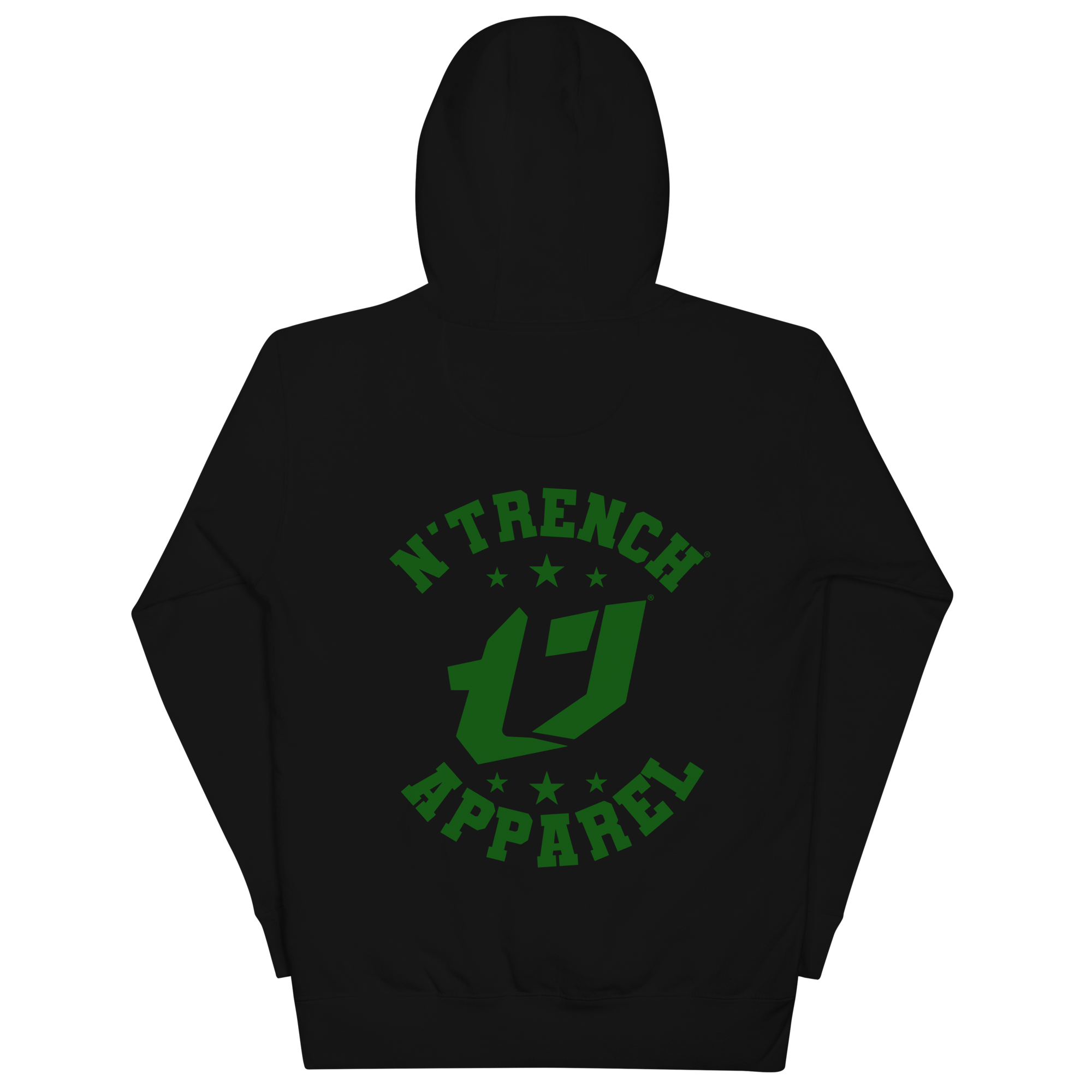 N'Trench Apparel Green Lettering Back Design Men/Guys Hoodie