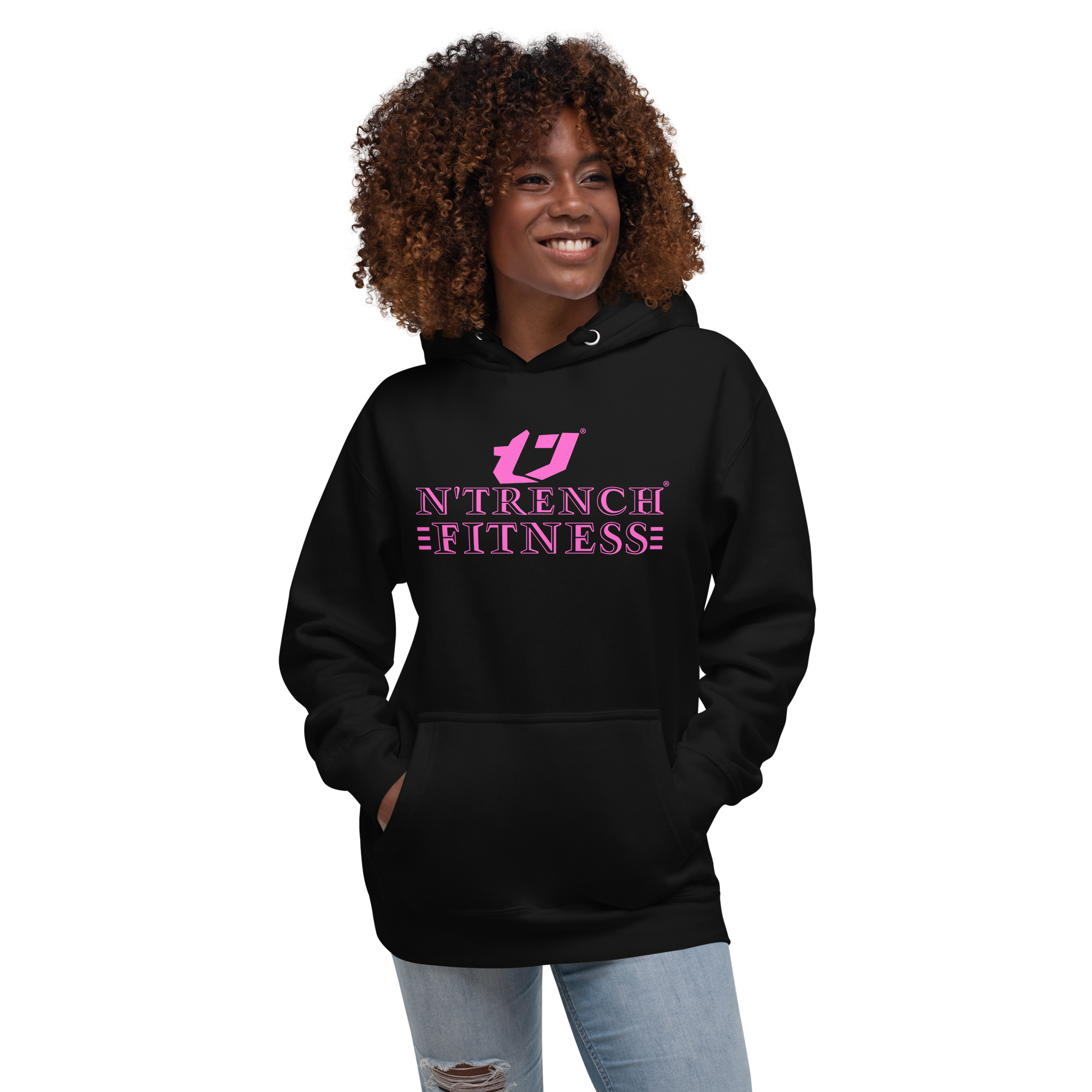 N'Trench Pink Lettering Women/Ladies Hoodie