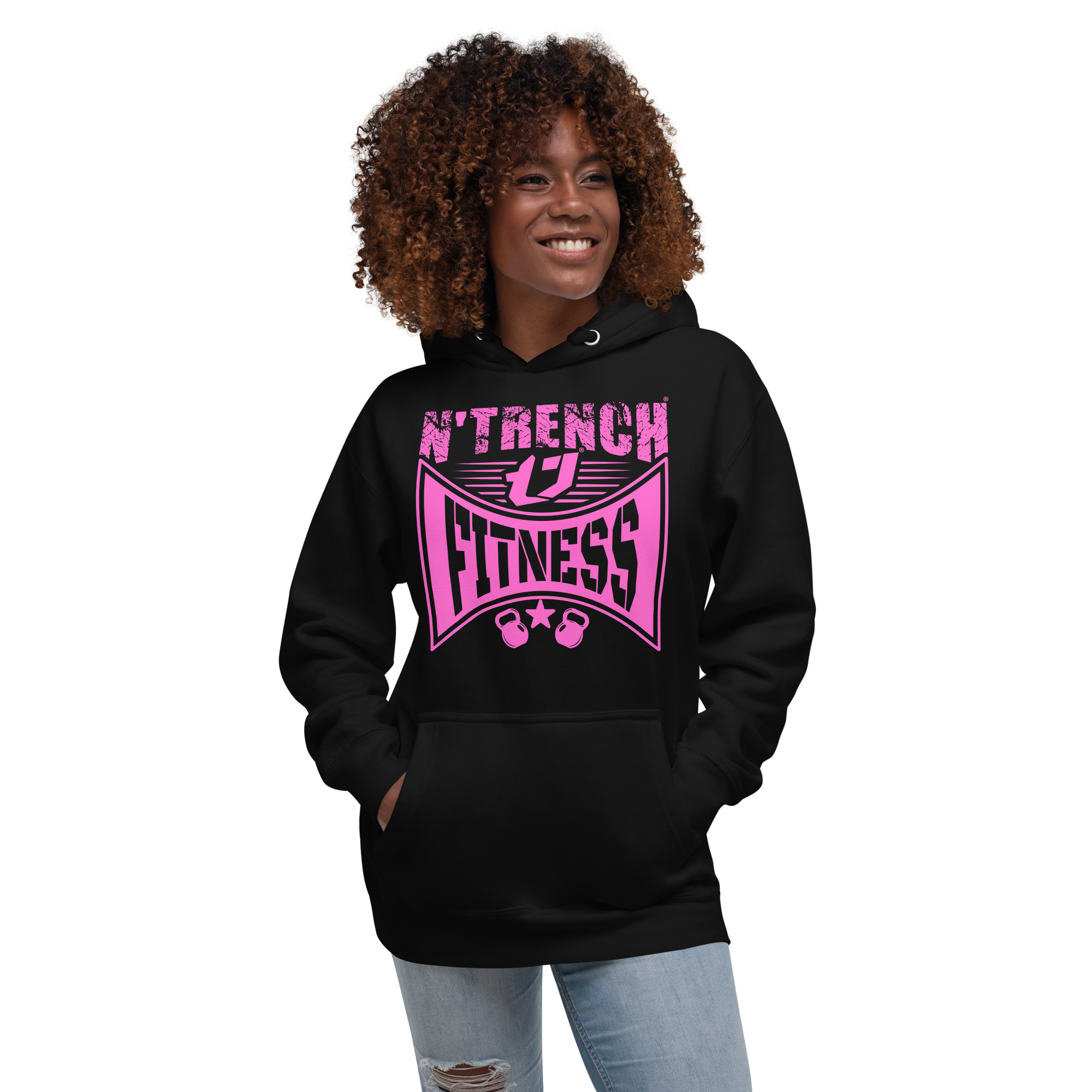 N'Trench Apparel Pink Lettering Work out Women/Ladies Hoodie