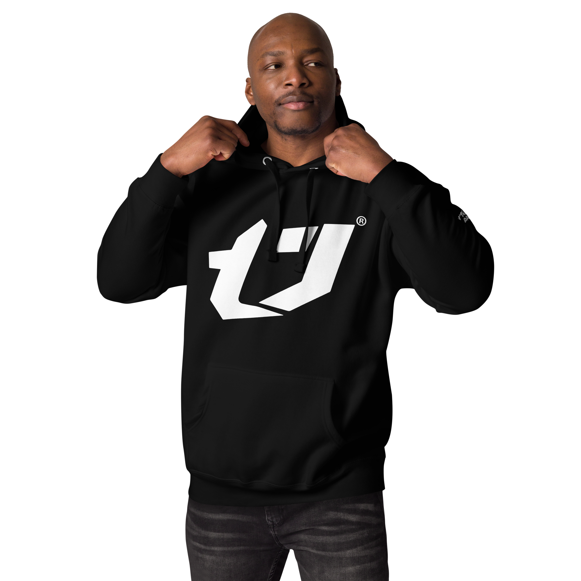 N'Trench Apparel Large White Logo Left Arm Lettering Men/Guys Hoodie