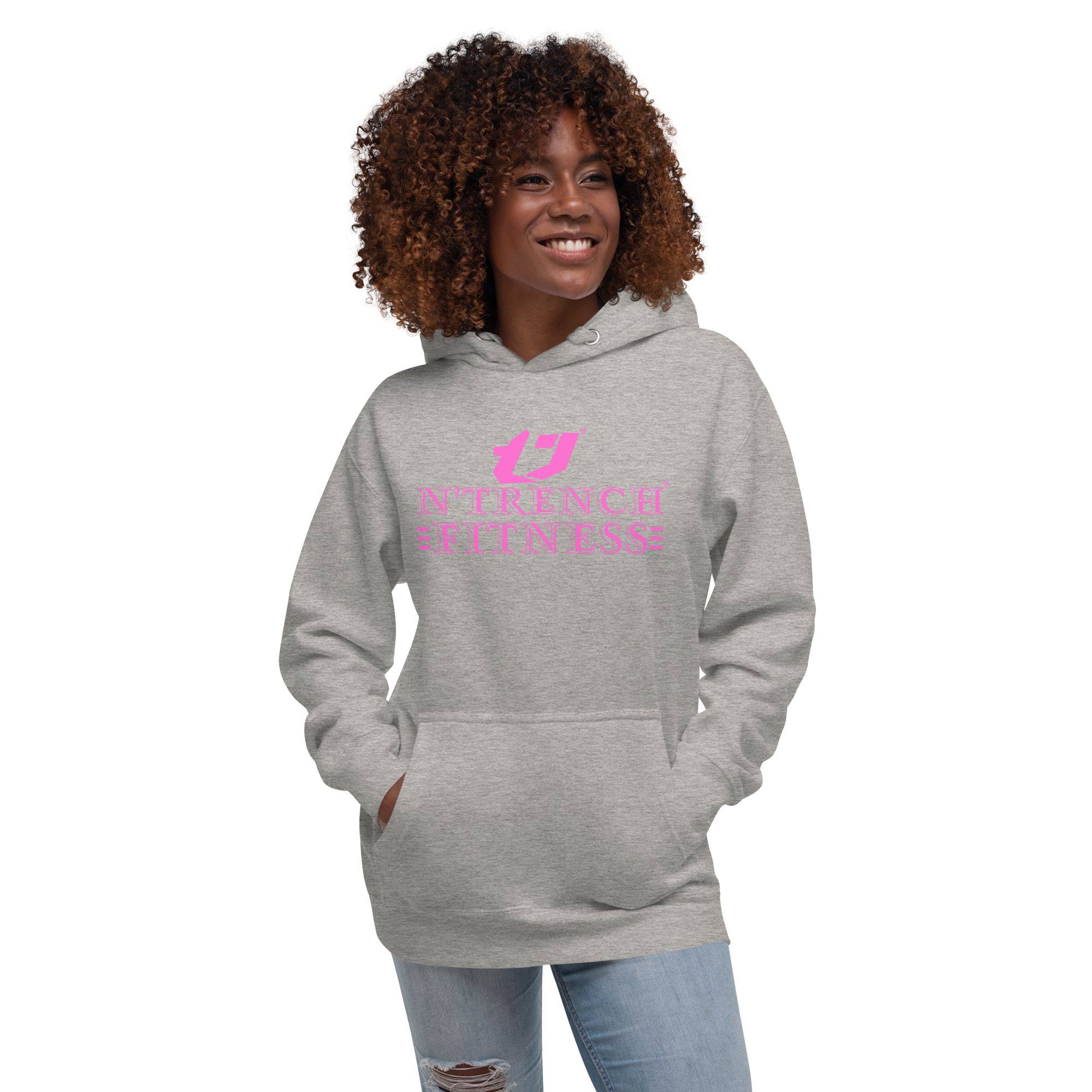 N'Trench Pink Lettering Women/Ladies Hoodie