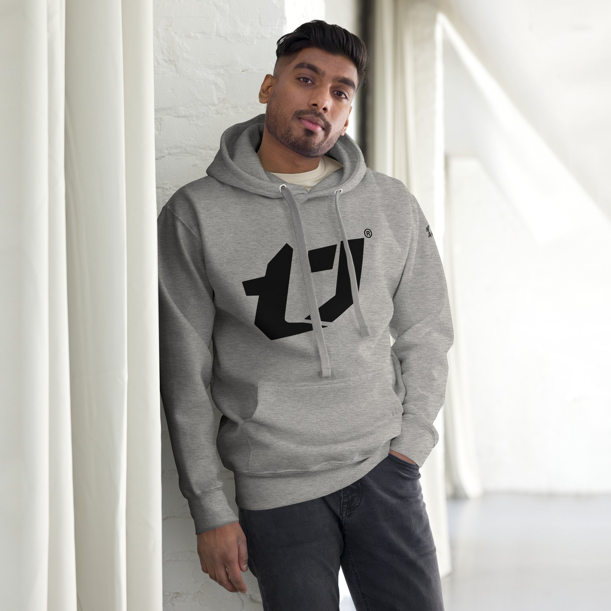 N'Trench Apparel Large Black Logo Left Arm Lettering Men/Guys Hoodie