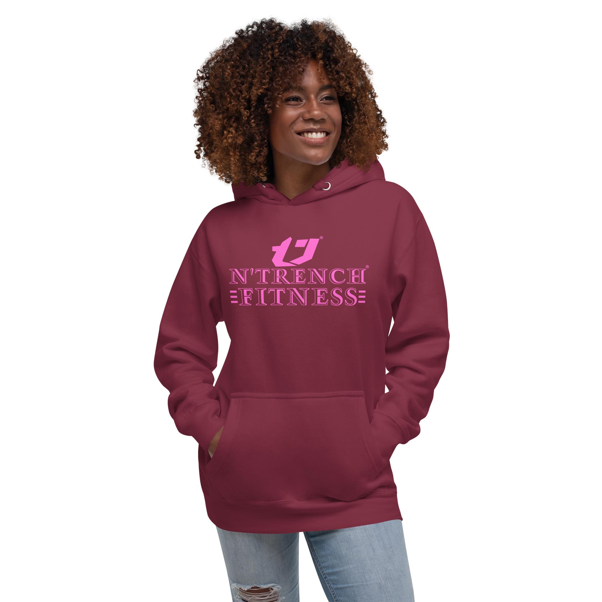 N'Trench Pink Lettering Women/Ladies Hoodie