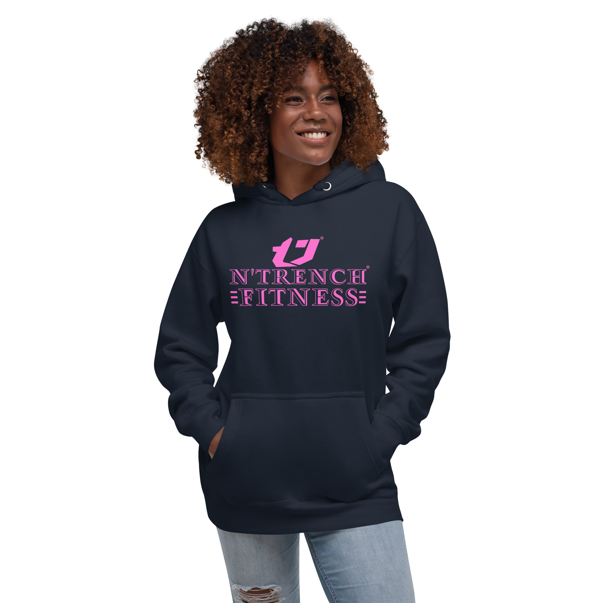 N'Trench Pink Lettering Women/Ladies Hoodie