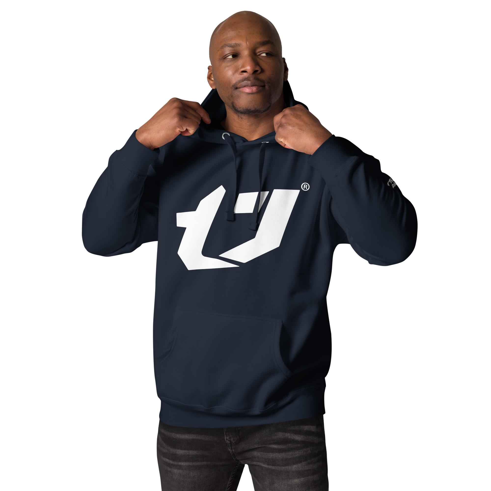 N'Trench Apparel Large White Logo Left Arm Lettering Men/Guys Hoodie