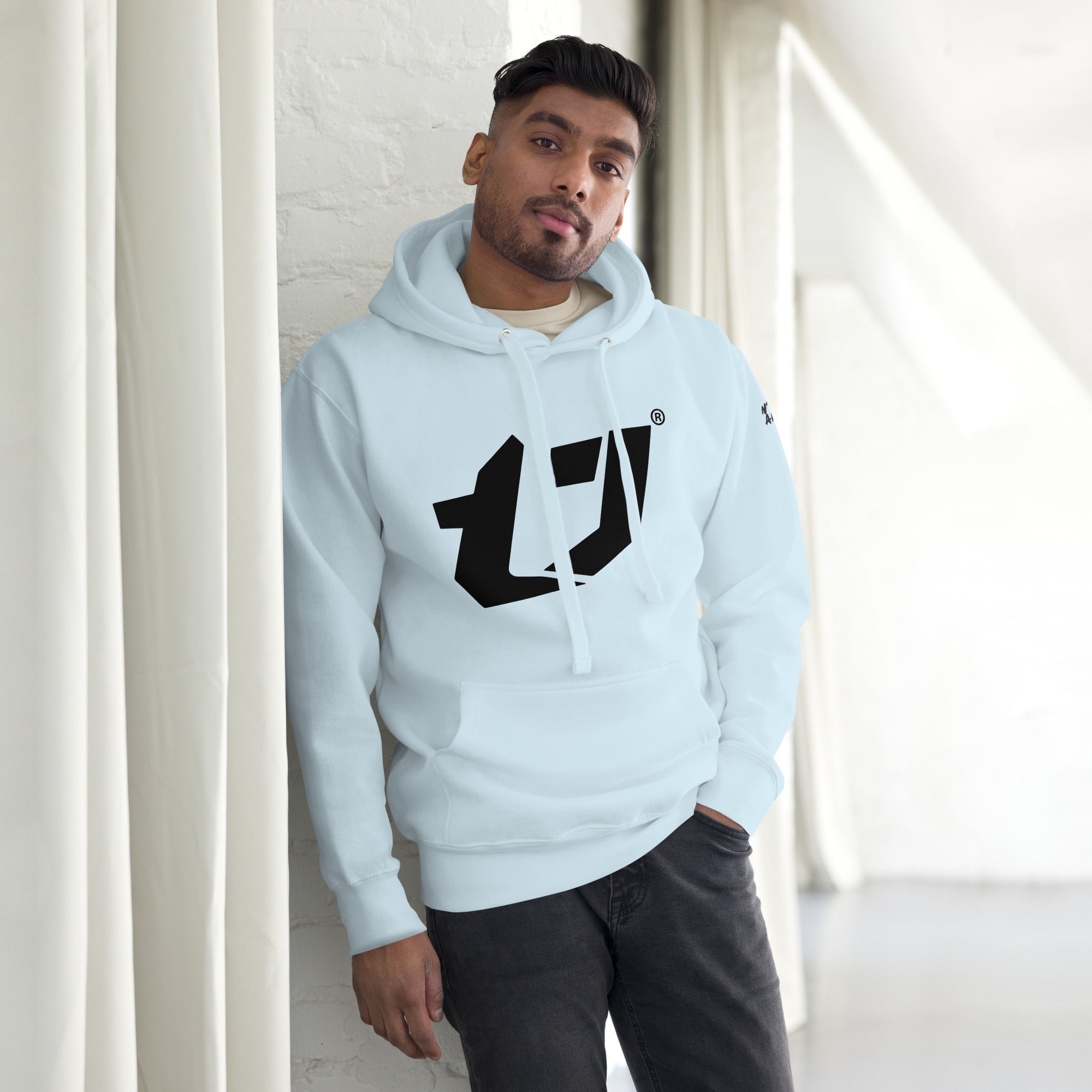 N'Trench Apparel Large Black Logo Left Arm Lettering Men/Guys Hoodie