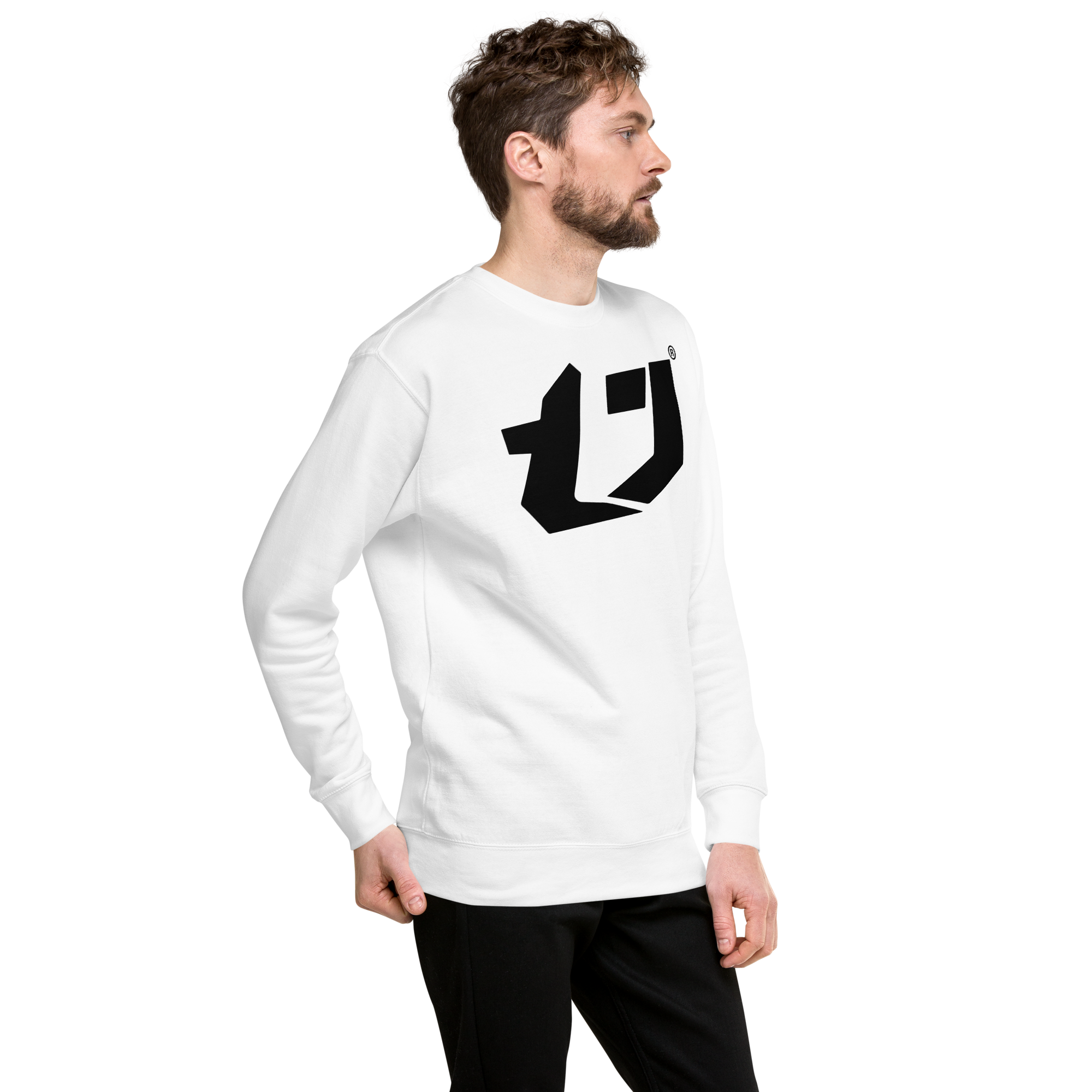 N'Trench Men/Guys Black Large Logo Premium Sweatshirt copy