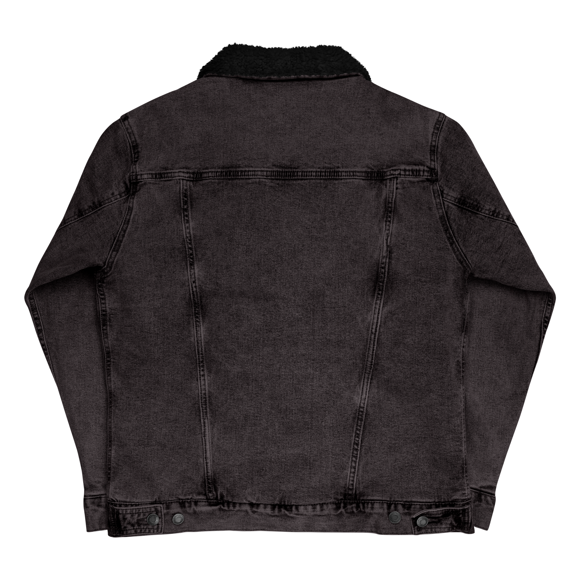 N'Trench Apparel Gold Lettering And Logo Men/Guys Embroidery denim sherpa jacket