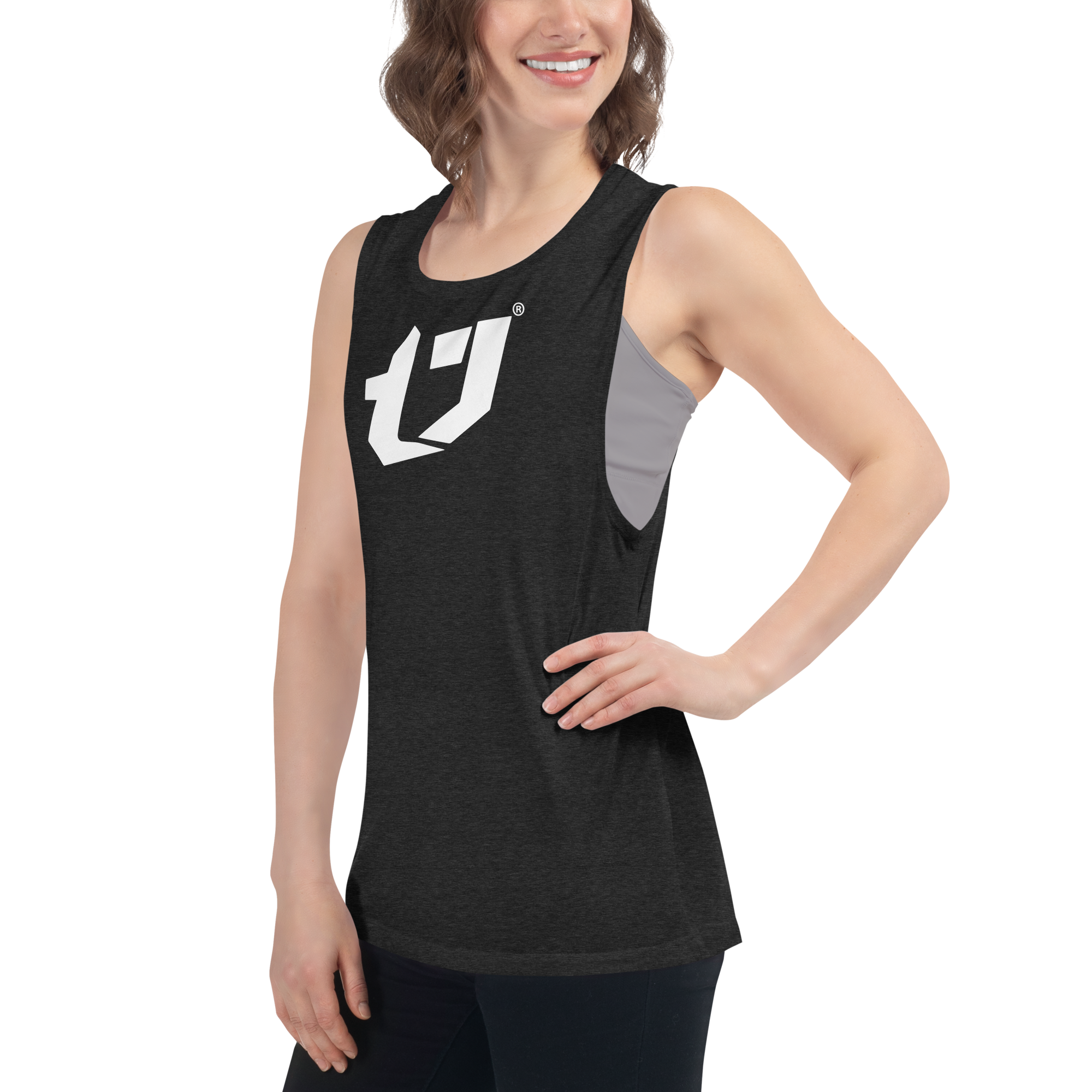 N'Trench White Logo Women/Ladies Muscle Tank
