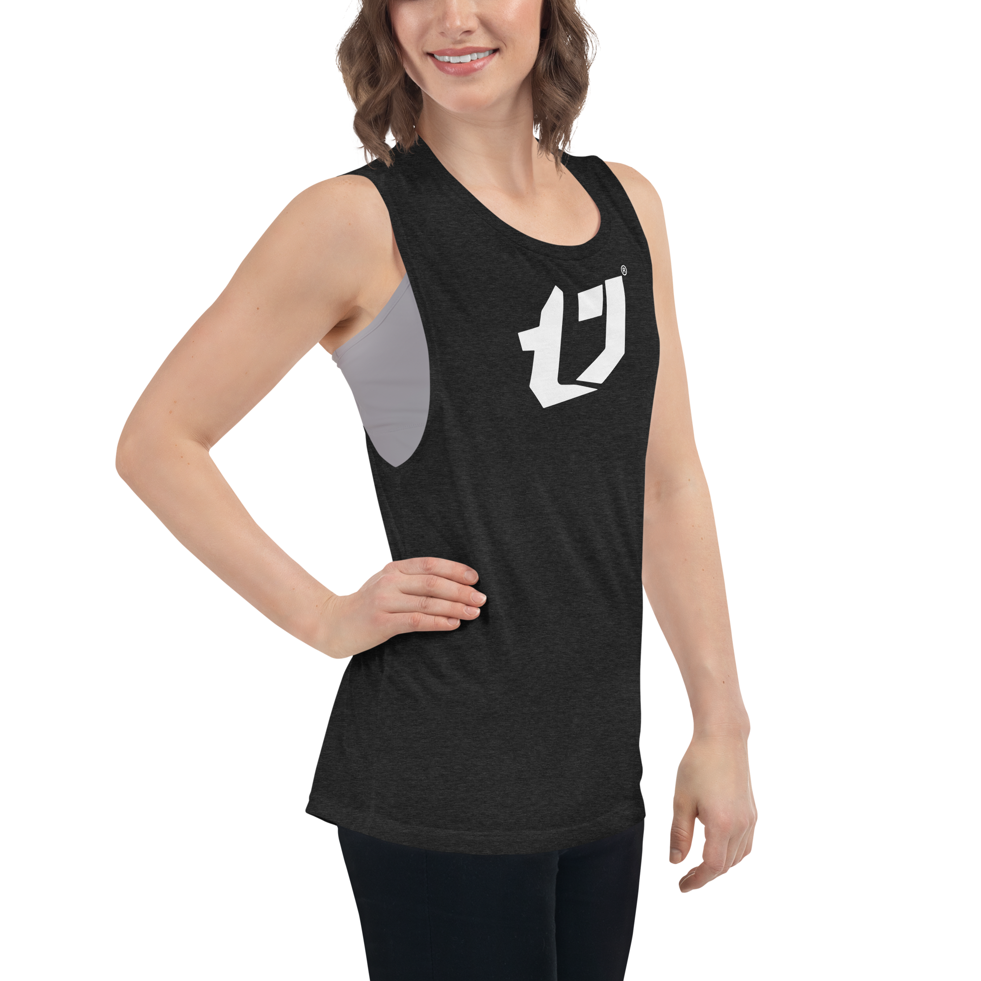 N'Trench White Logo Women/Ladies Muscle Tank