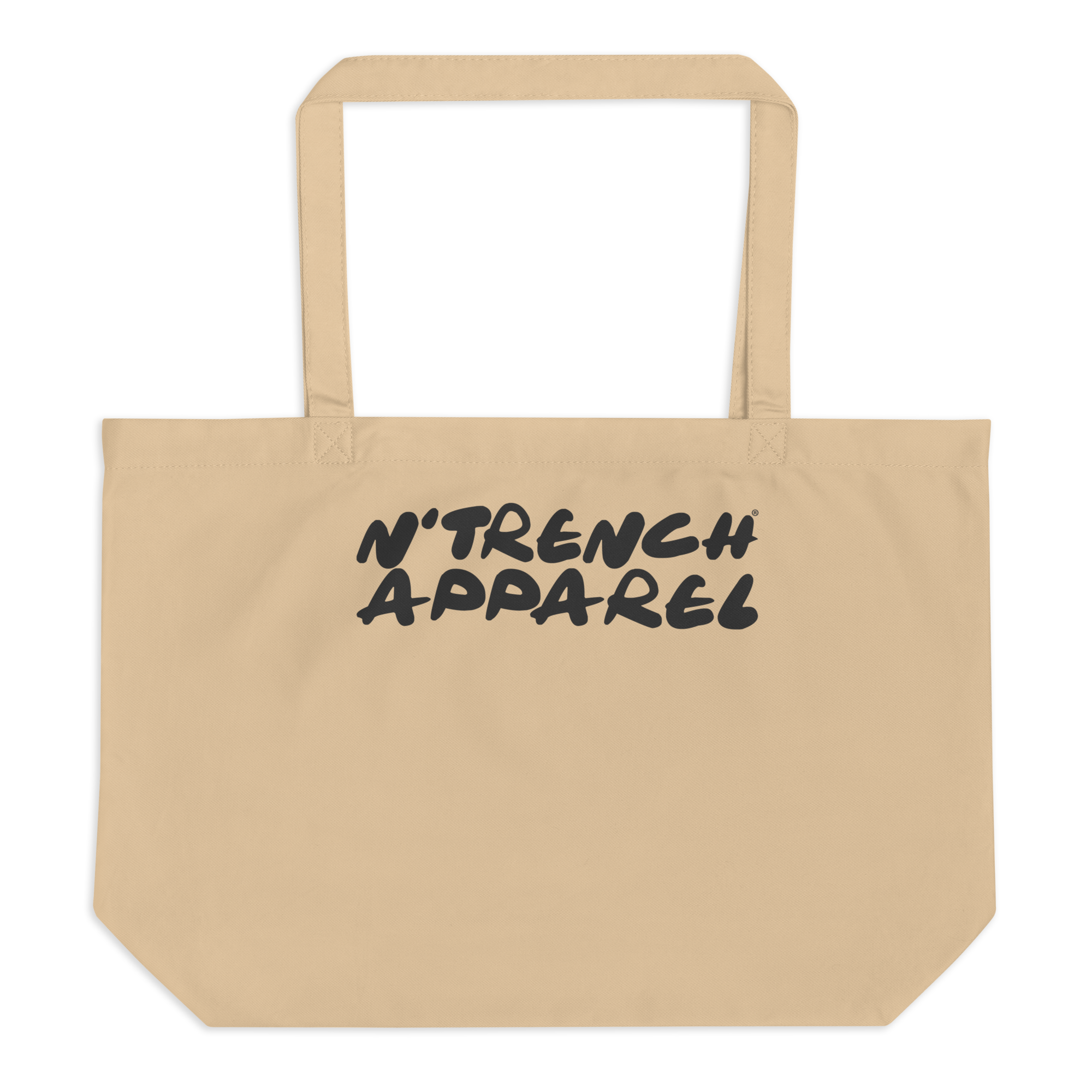 N'Trench Apparel Black Lettering Large organic tote bag